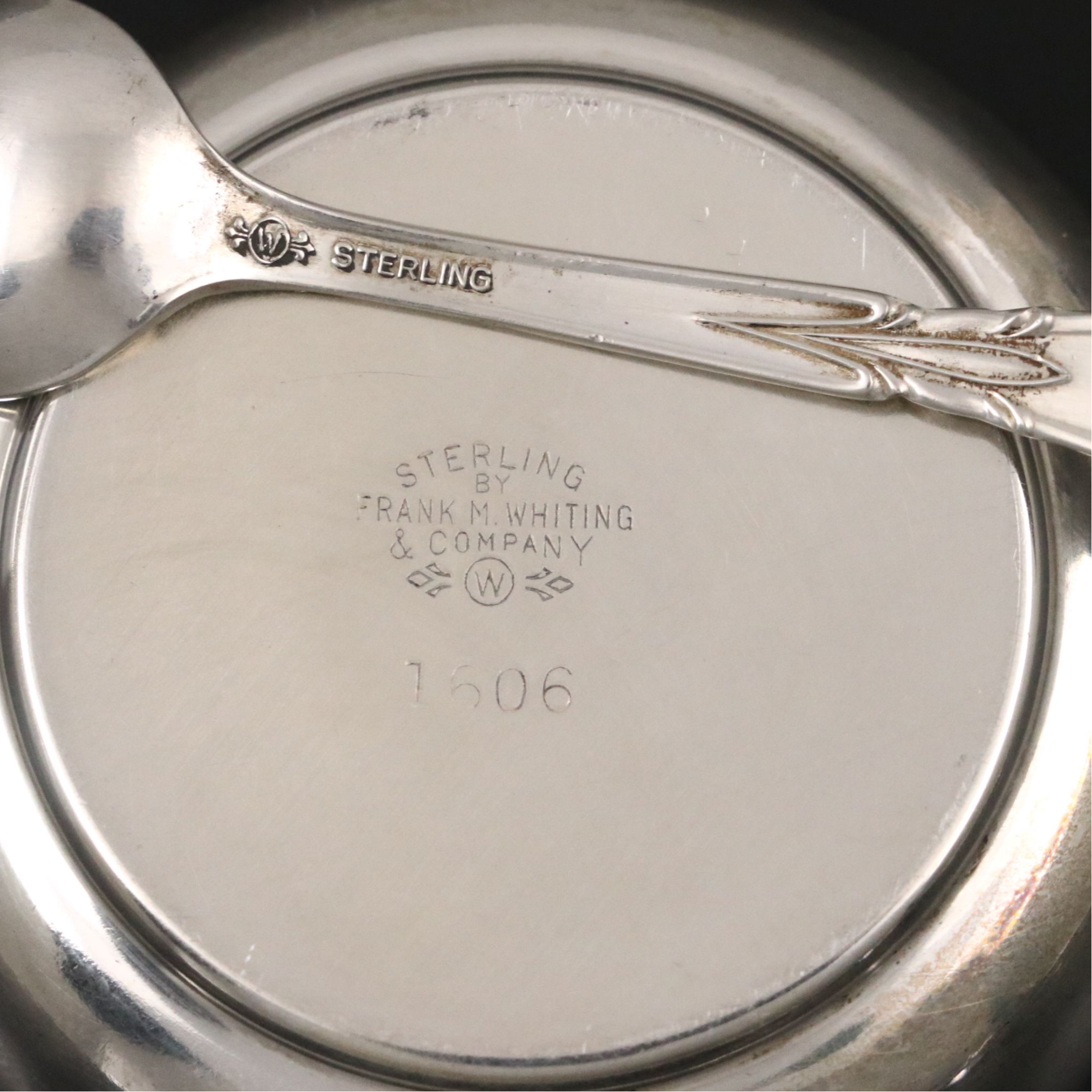 Whiting Cobalt Glass Sterling Salt Cellar with Vase and Other Table Accessories