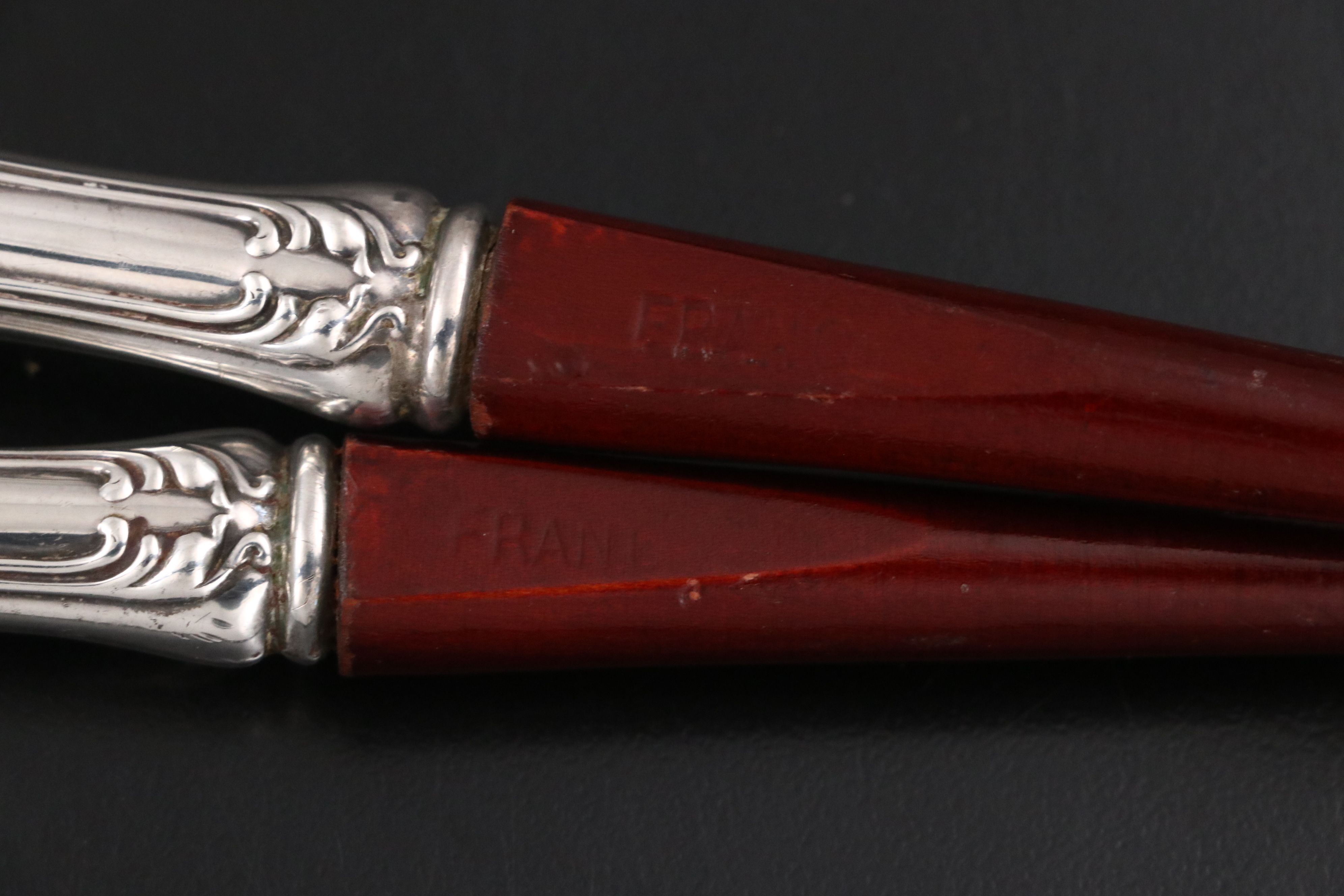 Whiting Cobalt Glass Sterling Salt Cellar with Vase and Other Table Accessories