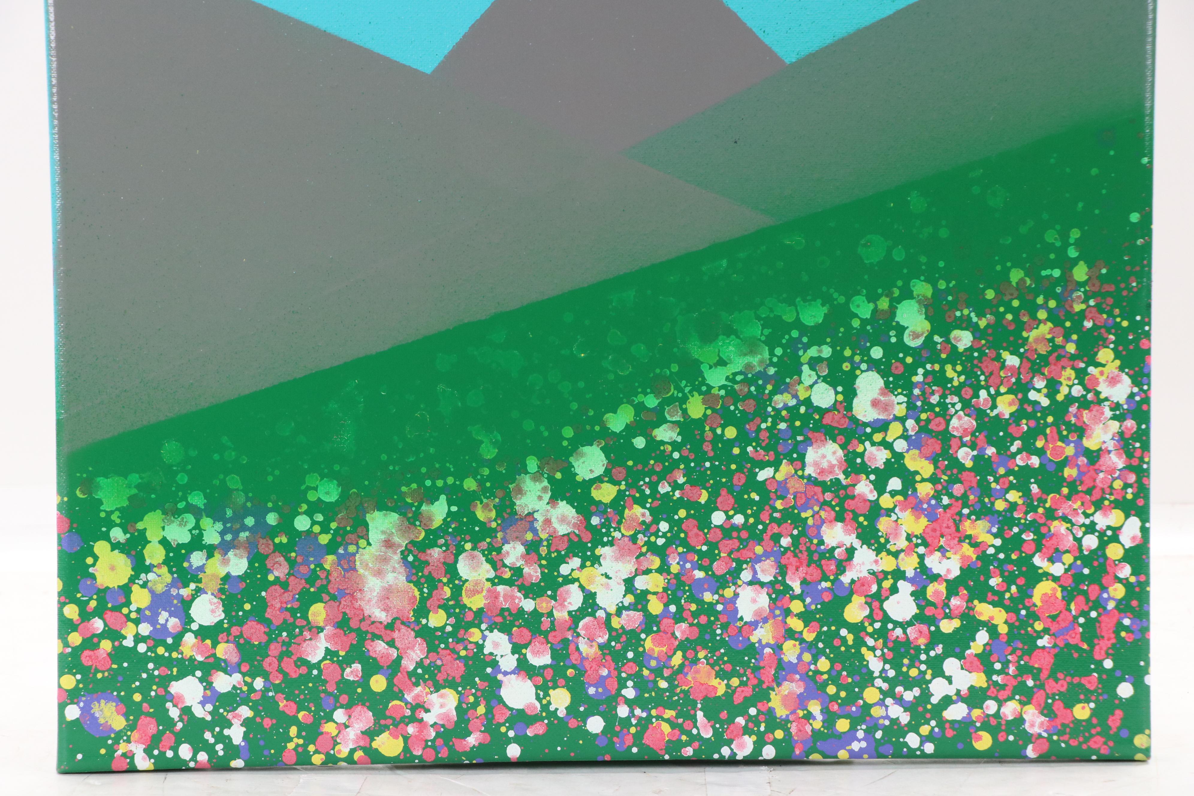 Jason Michael Durham Stylized Landscape Mixed Media Painting "Rocky Mountain..."