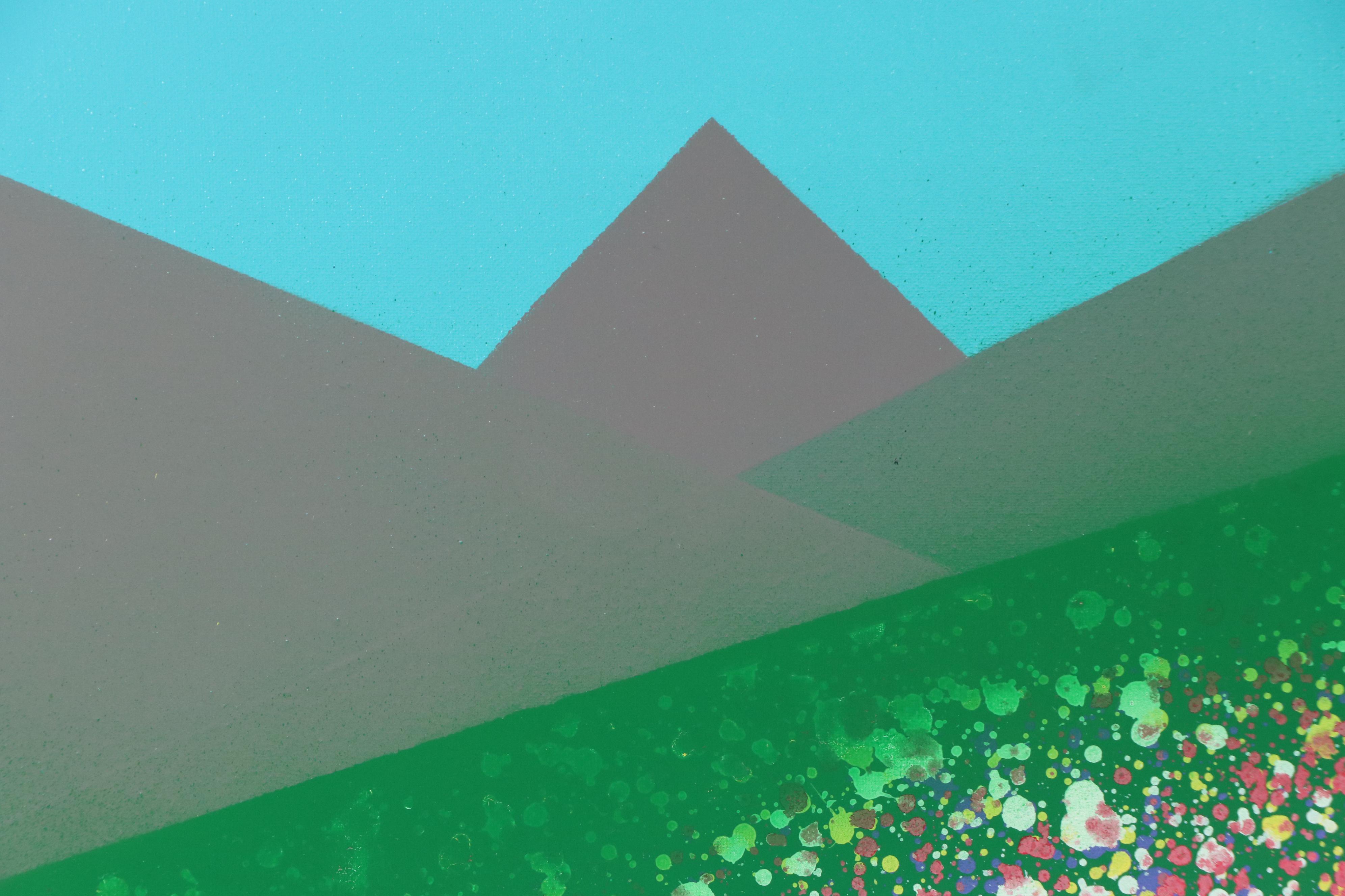 Jason Michael Durham Stylized Landscape Mixed Media Painting "Rocky Mountain..."