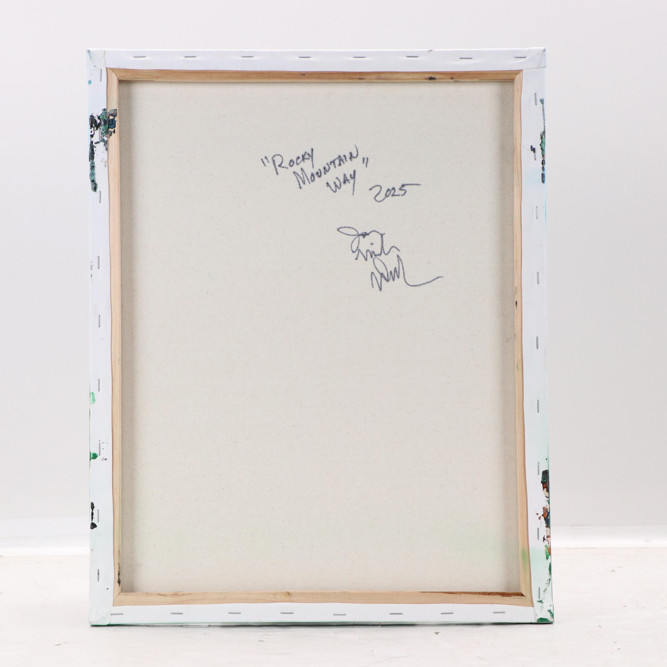 Jason Michael Durham Stylized Landscape Mixed Media Painting "Rocky Mountain..."