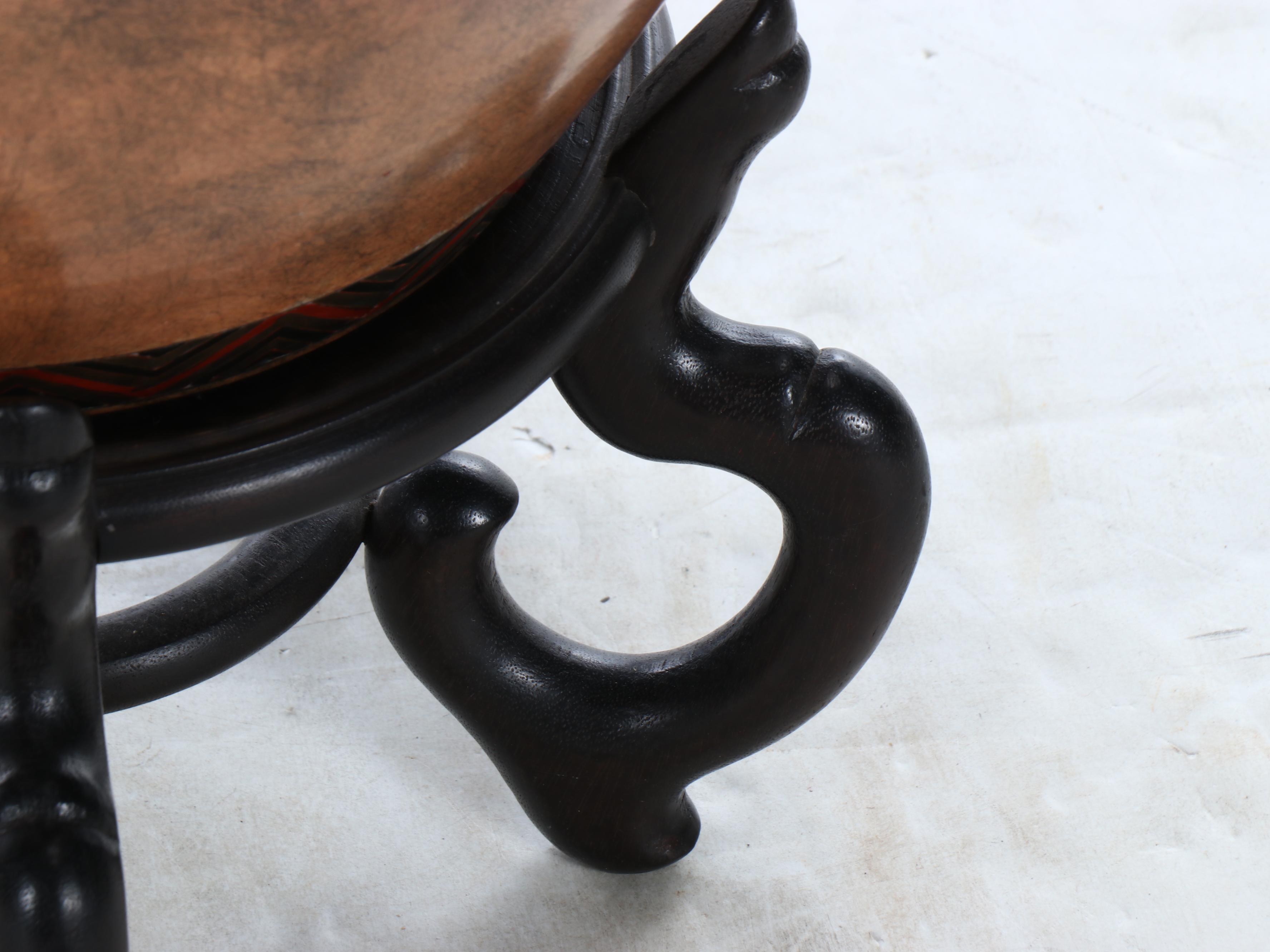 Artificial Umbrella Tree With Bird Nest in Ceramic Fishbowl Planter, Stand