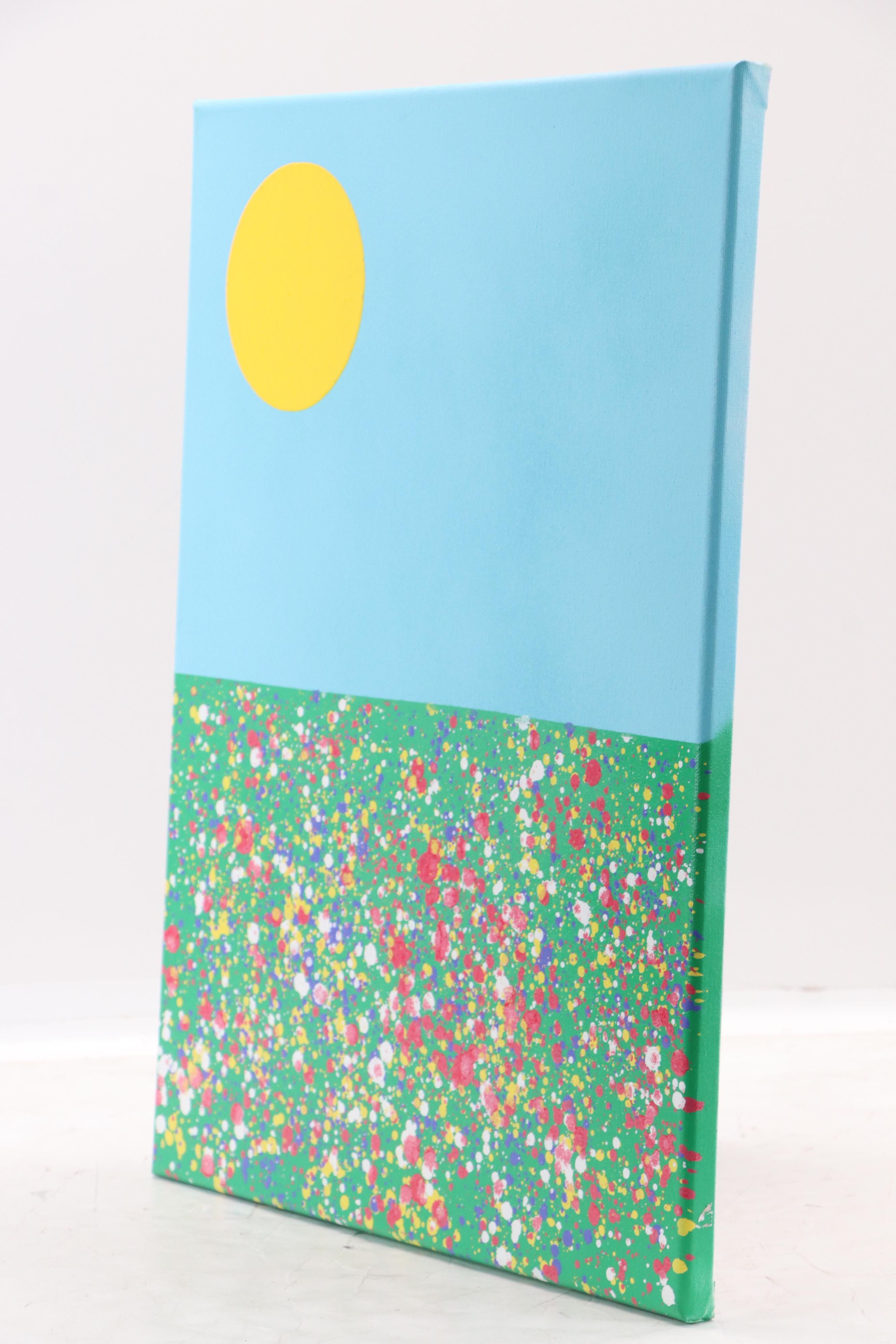 Jason Michael Durham Stylized Landscape Mixed Media Painting "Wildflowers," 2025