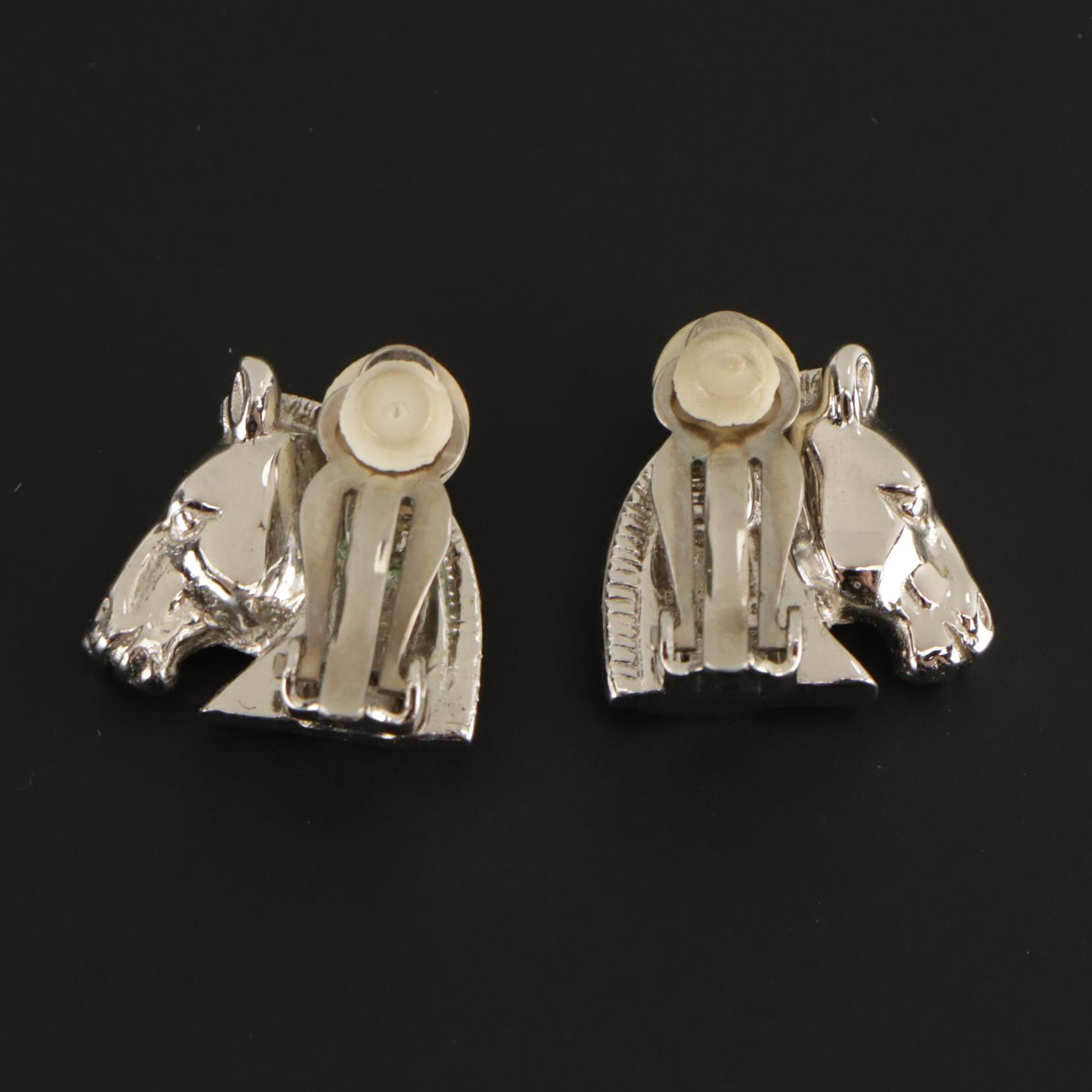 Hermès "Bijouterie Fantaisie" Horse Head Clip-On Earrings in Box