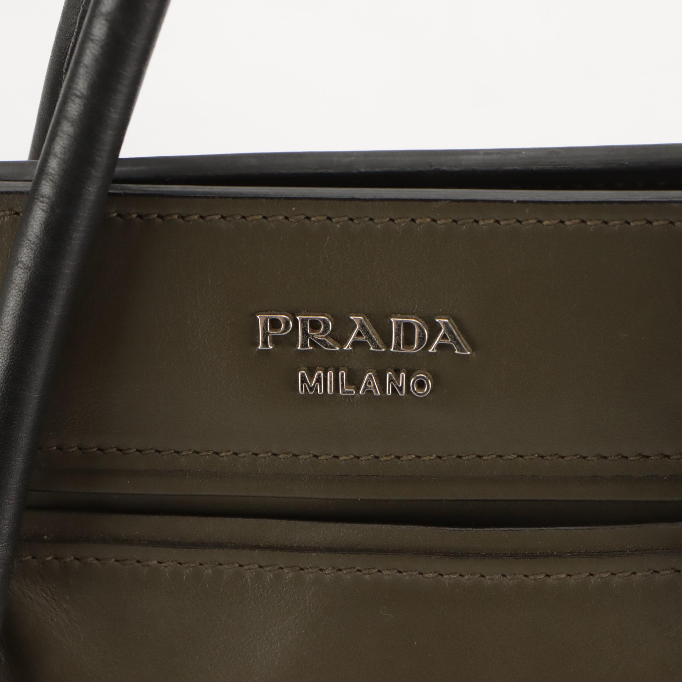 Prada Bicolor Leather Two-Way Tote
