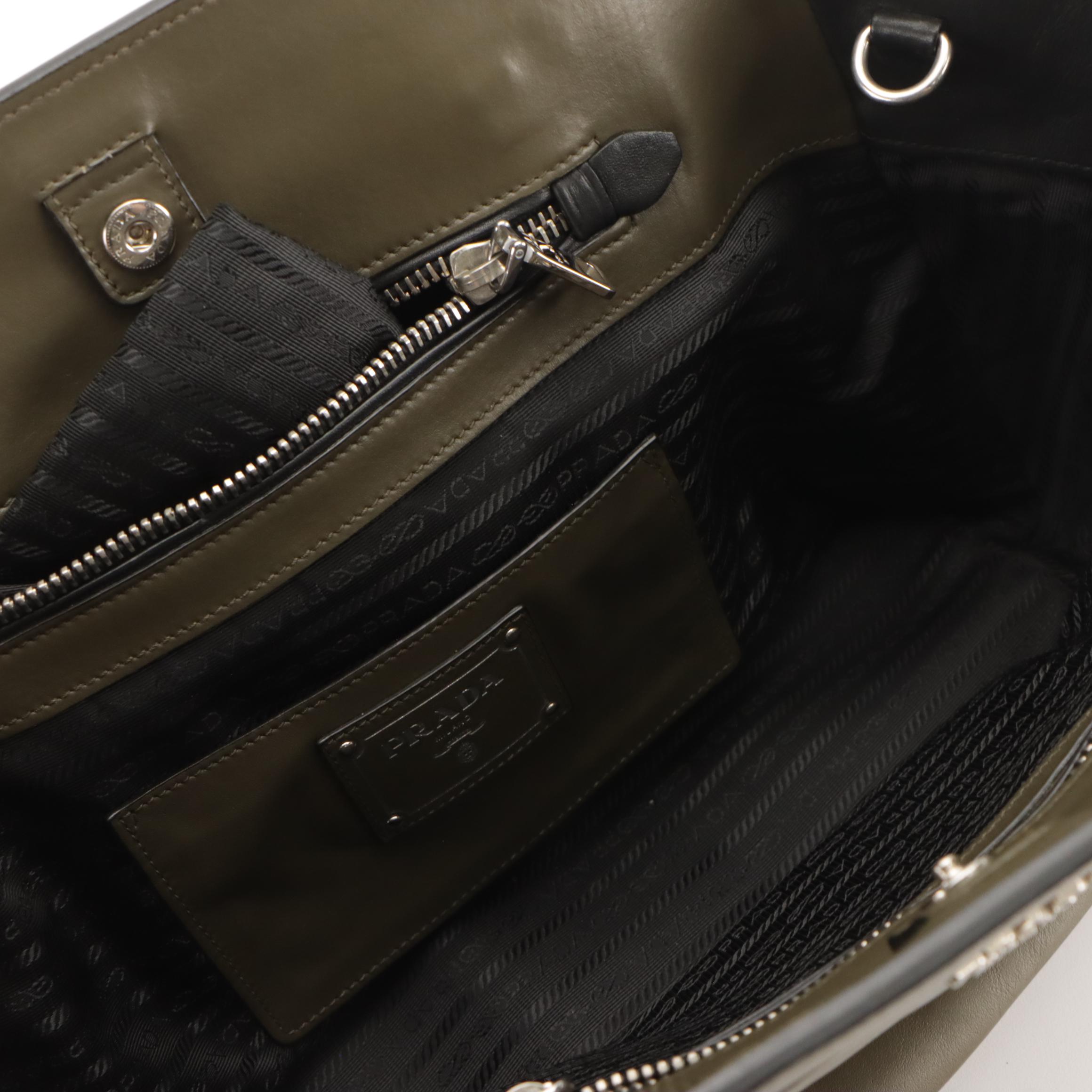 Prada Bicolor Leather Two-Way Tote