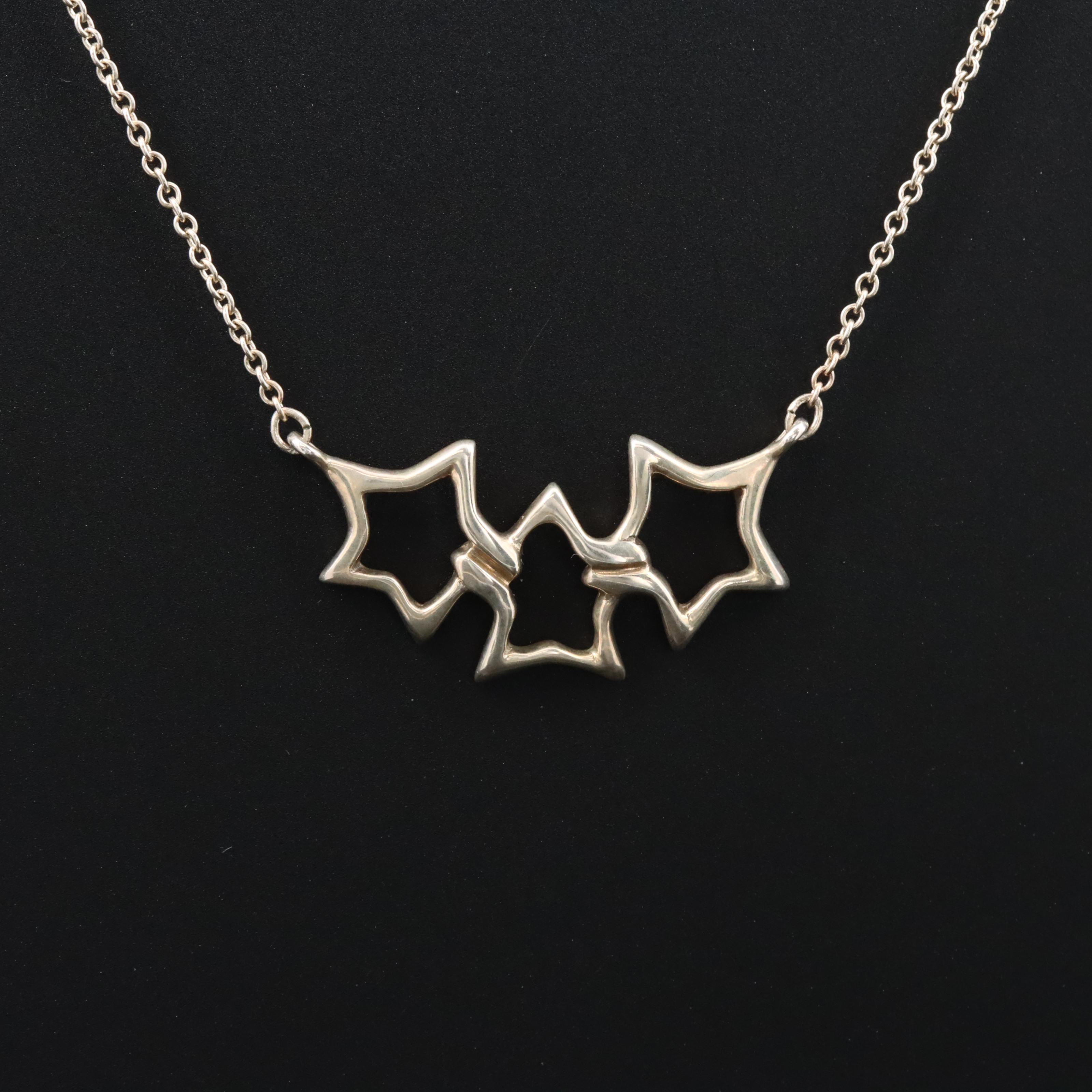 Tiffany & Co. Sterling Three Star Necklace