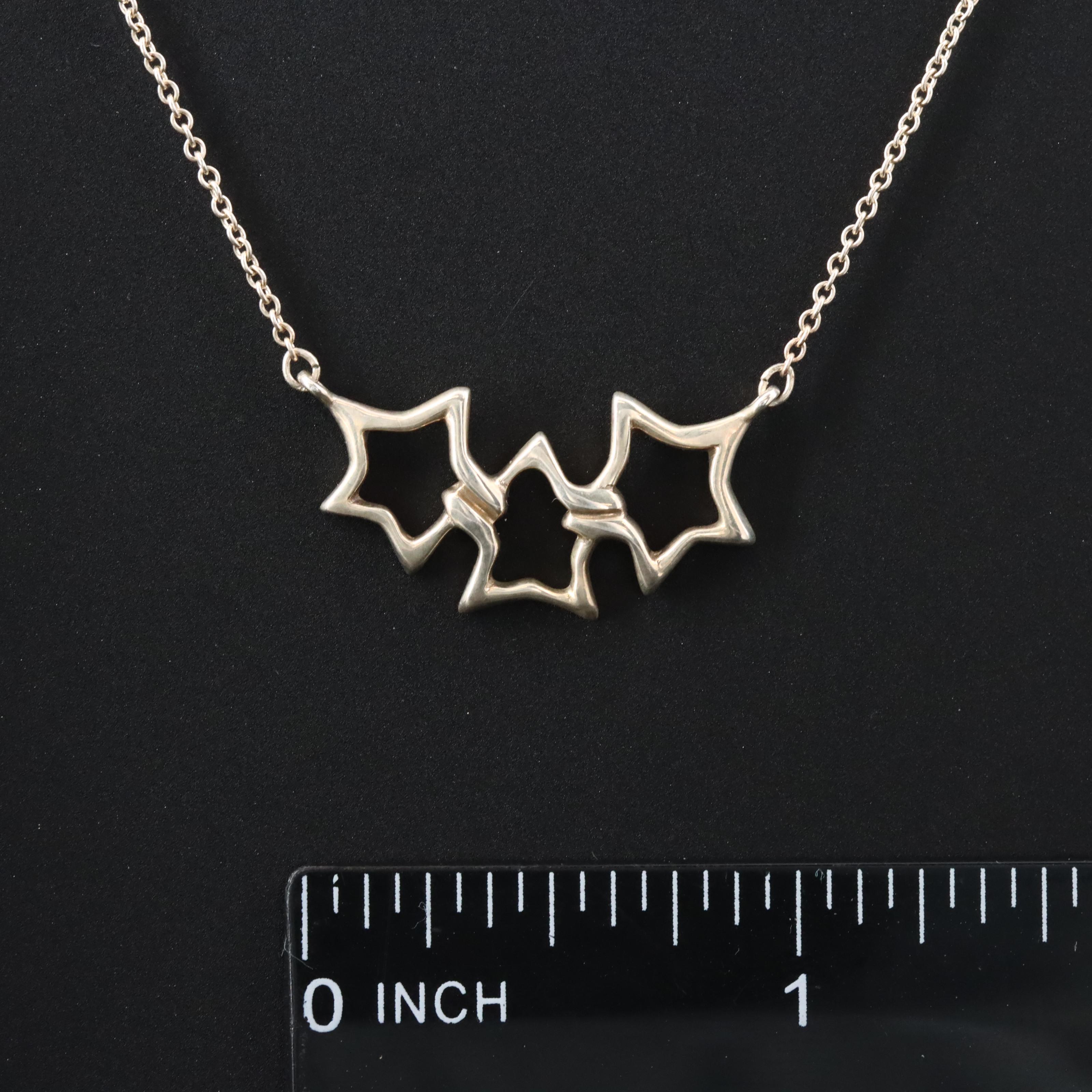 Tiffany & Co. Sterling Three Star Necklace