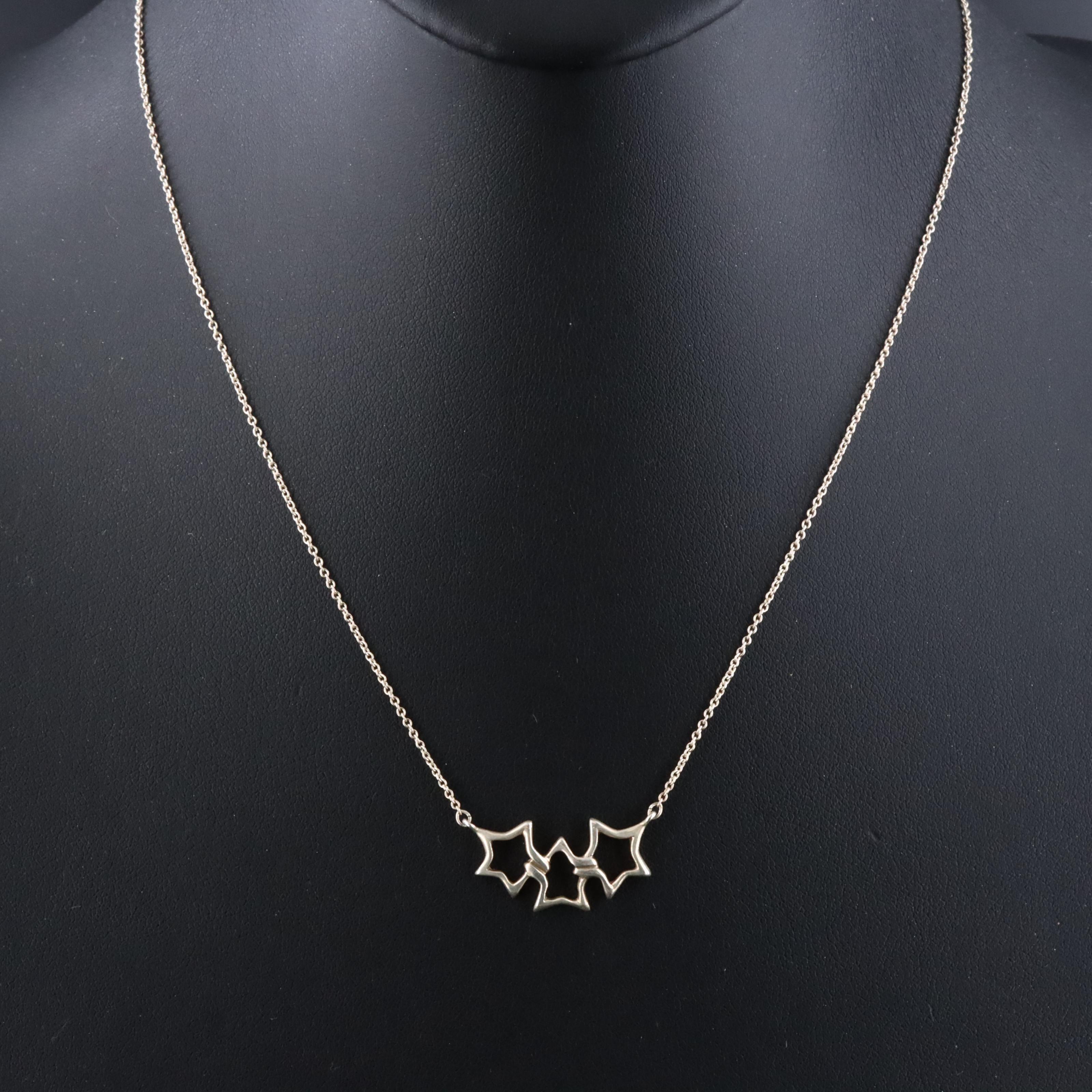 Tiffany & Co. Sterling Three Star Necklace