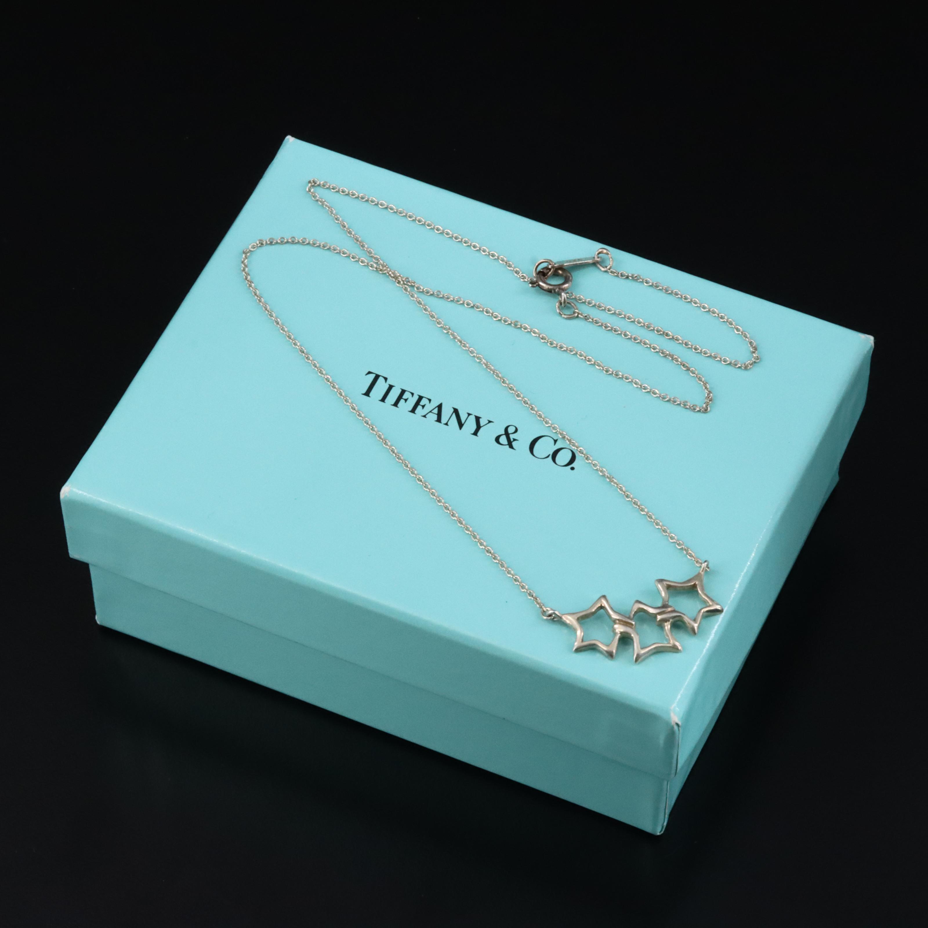Tiffany & Co. Sterling Three Star Necklace