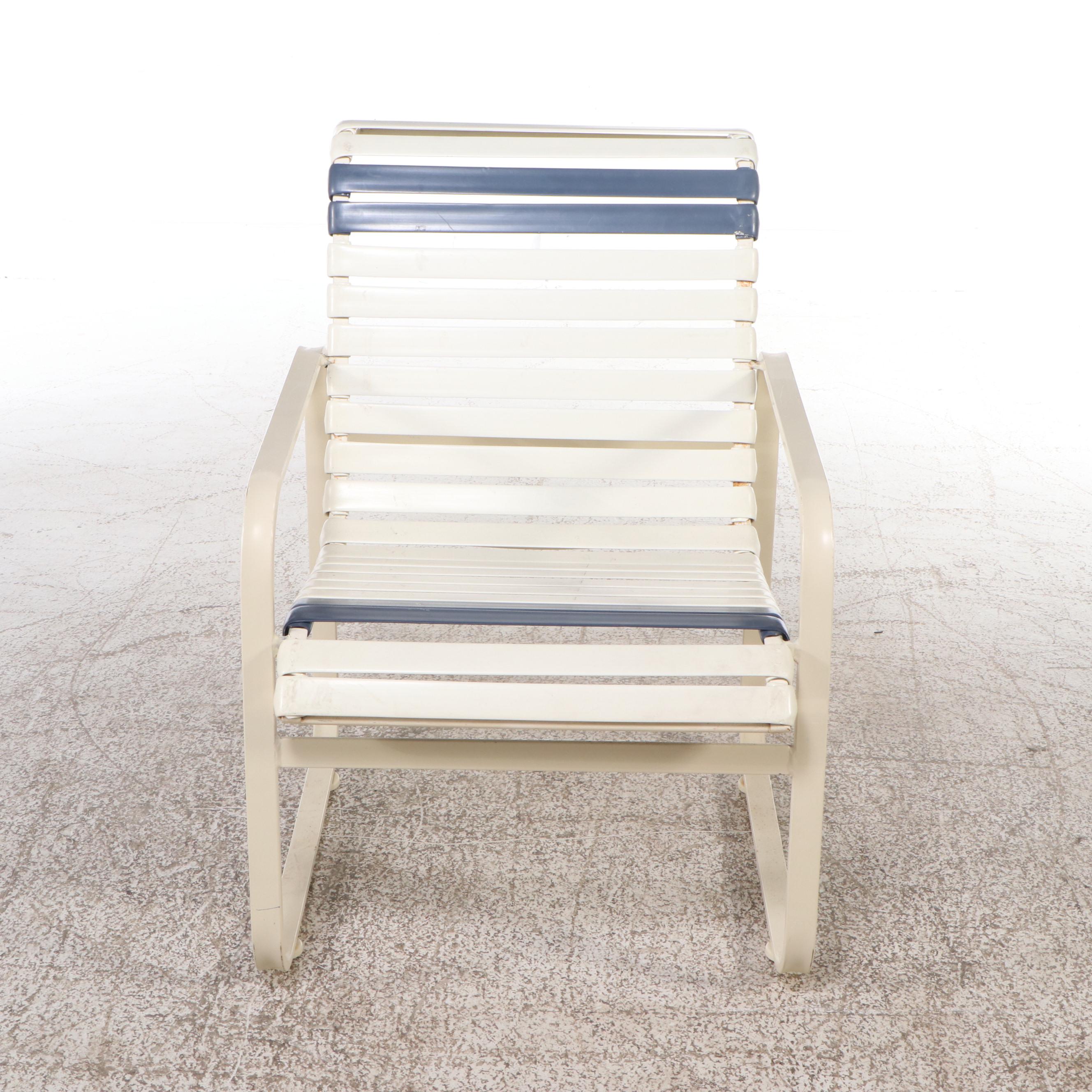 Aluminum and Vinyl Strap Five-Piece Patio Dining Set