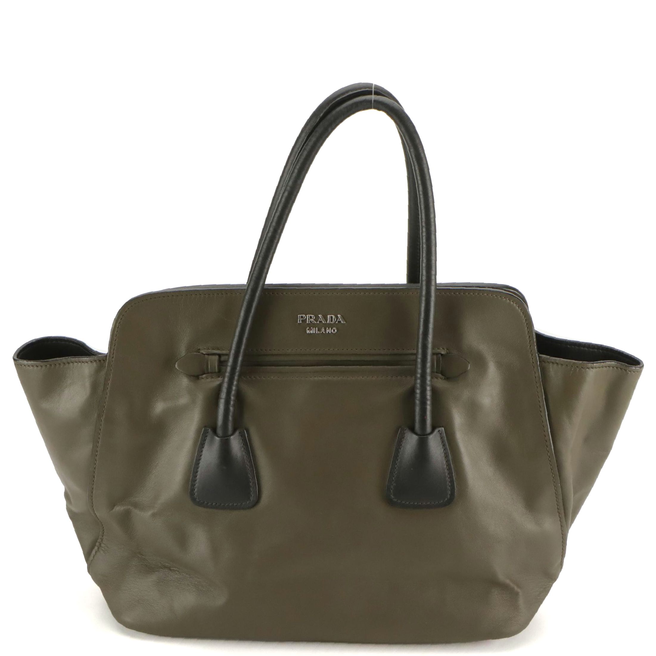 Prada Bicolor Leather Two-Way Tote
