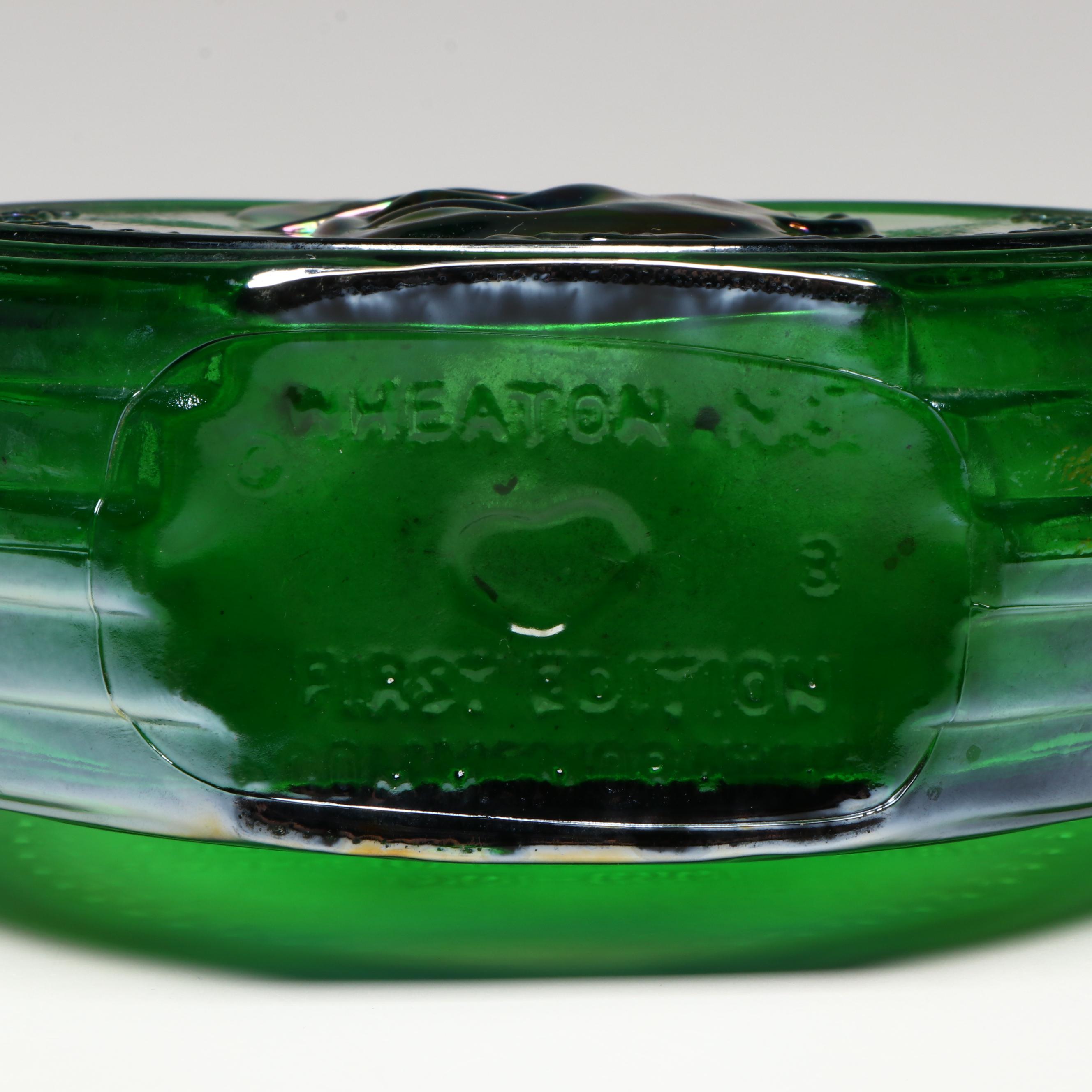 Wheaton Iridescent Glass Humphrey Bogart and Eisenhower Commemorative Bottles