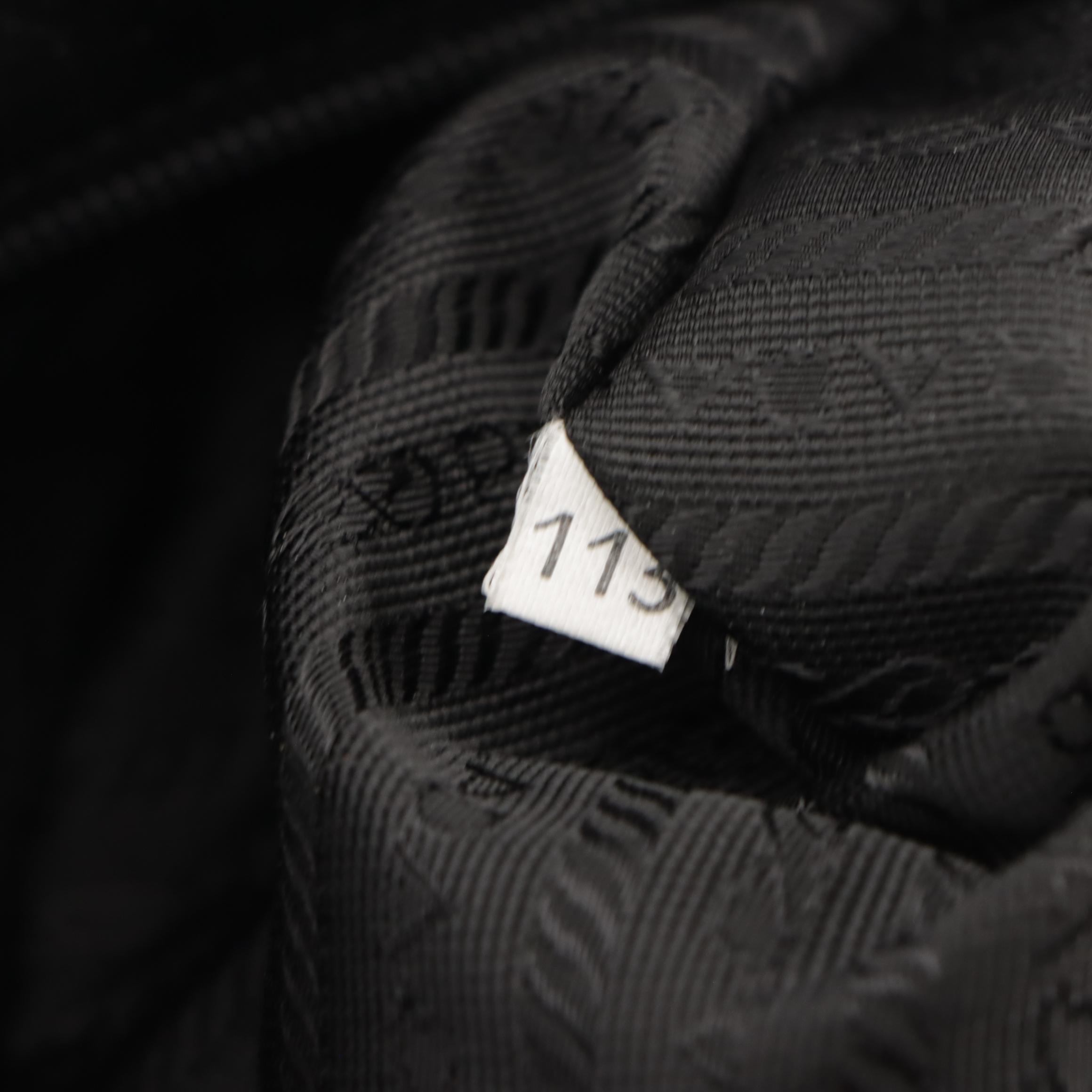 Prada Black Nappa Leather/Bachelite Shoulder Tote with Interwoven Chain Strap