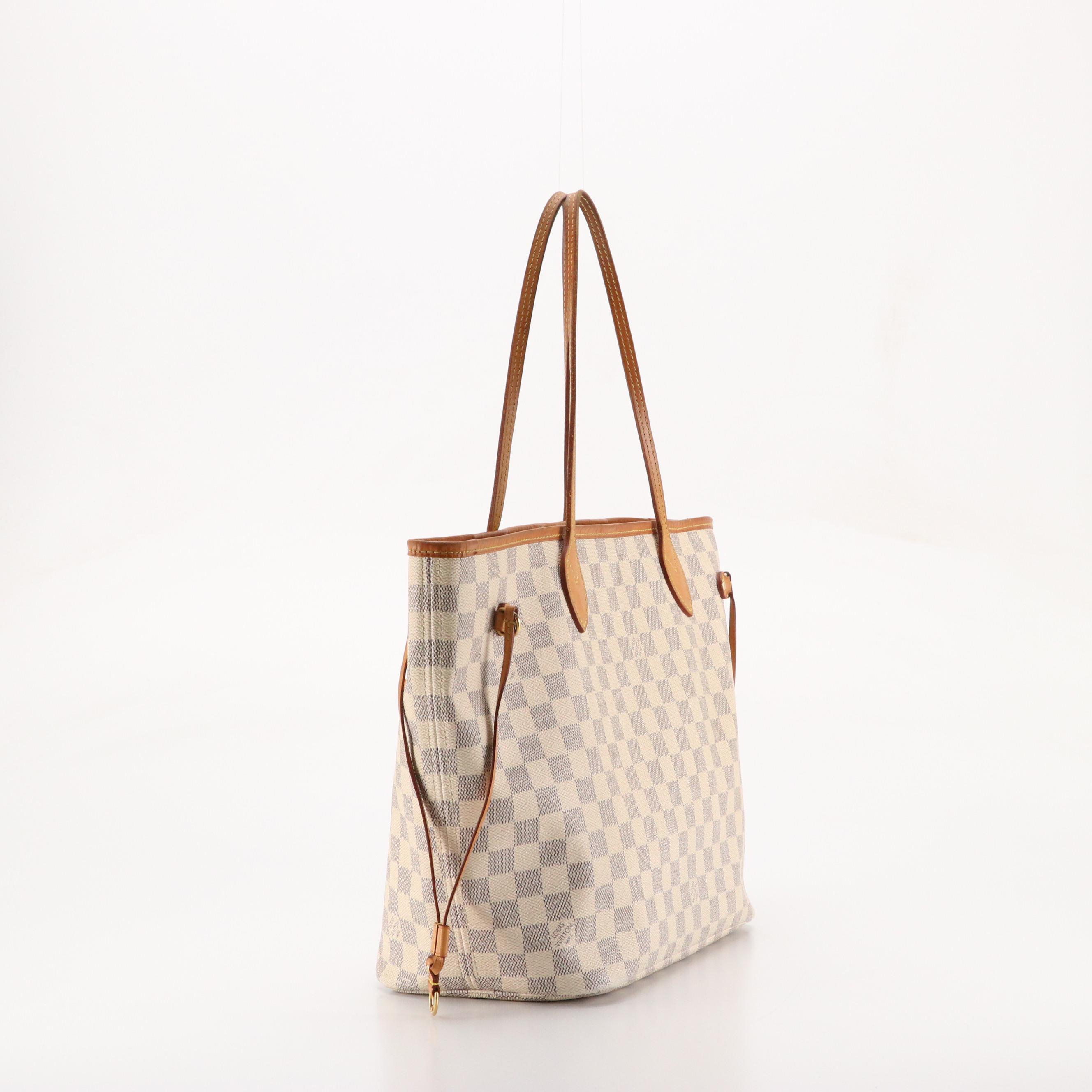 Louis Vuitton Neverfull MM Tote in Damier Azur Coated Canvas and Leather