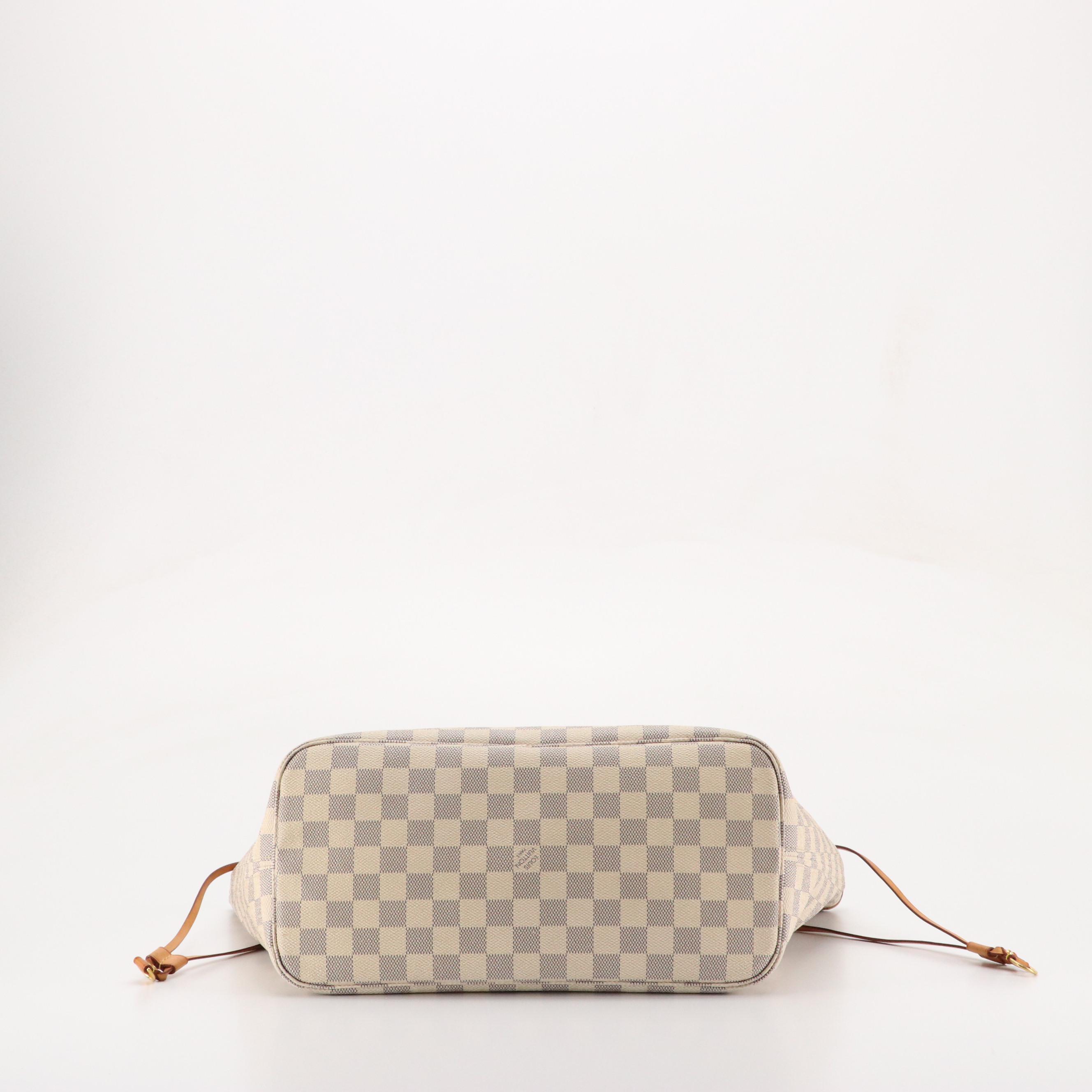 Louis Vuitton Neverfull MM Tote in Damier Azur Coated Canvas and Leather