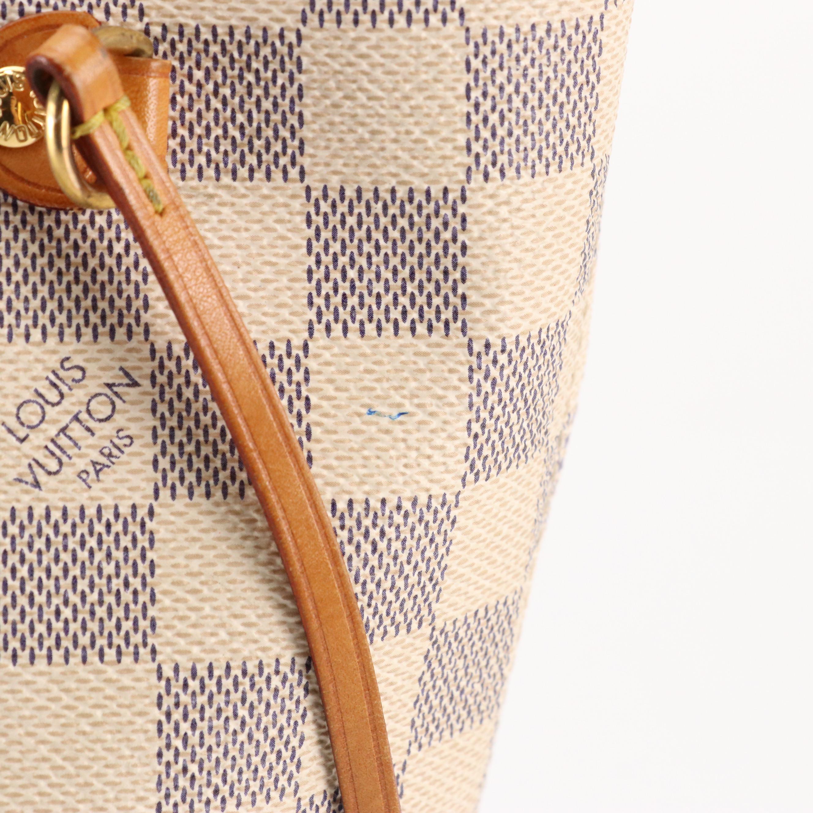 Louis Vuitton Neverfull MM Tote in Damier Azur Coated Canvas and Leather