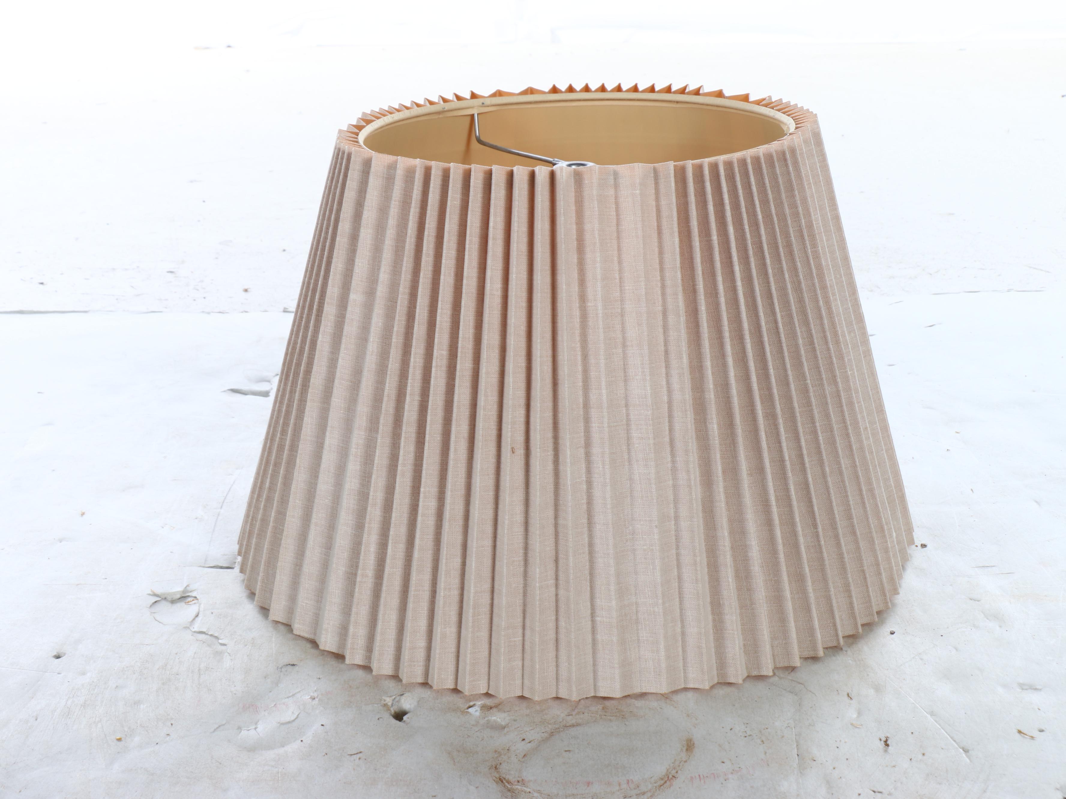 Octagonal Metal Swing Arm Floor Lamp with Accordion Pleat Fabric Shade