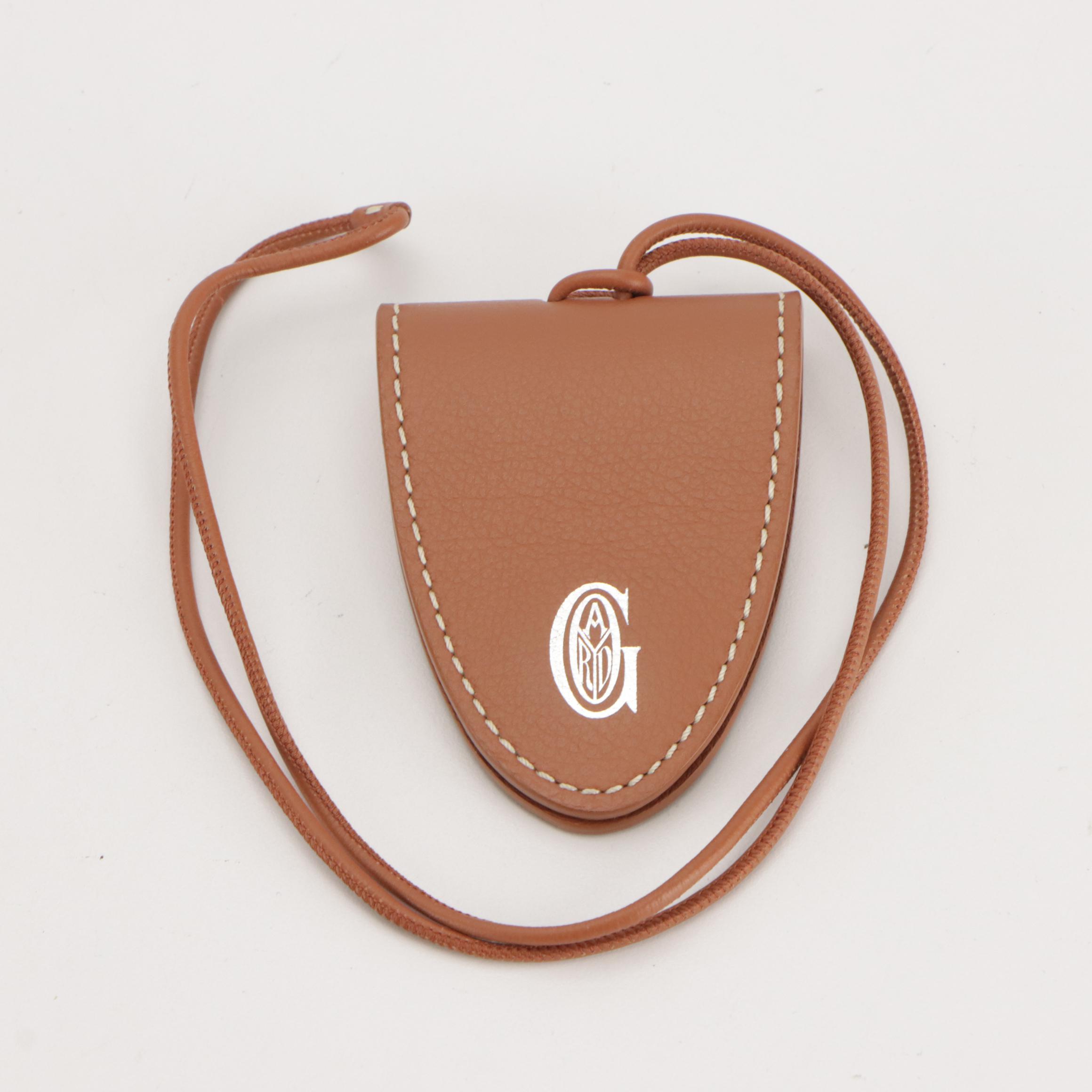 Goyard Croc Universel Magnetic Bag Clip in Tan Calfskin Leather with Gift Box