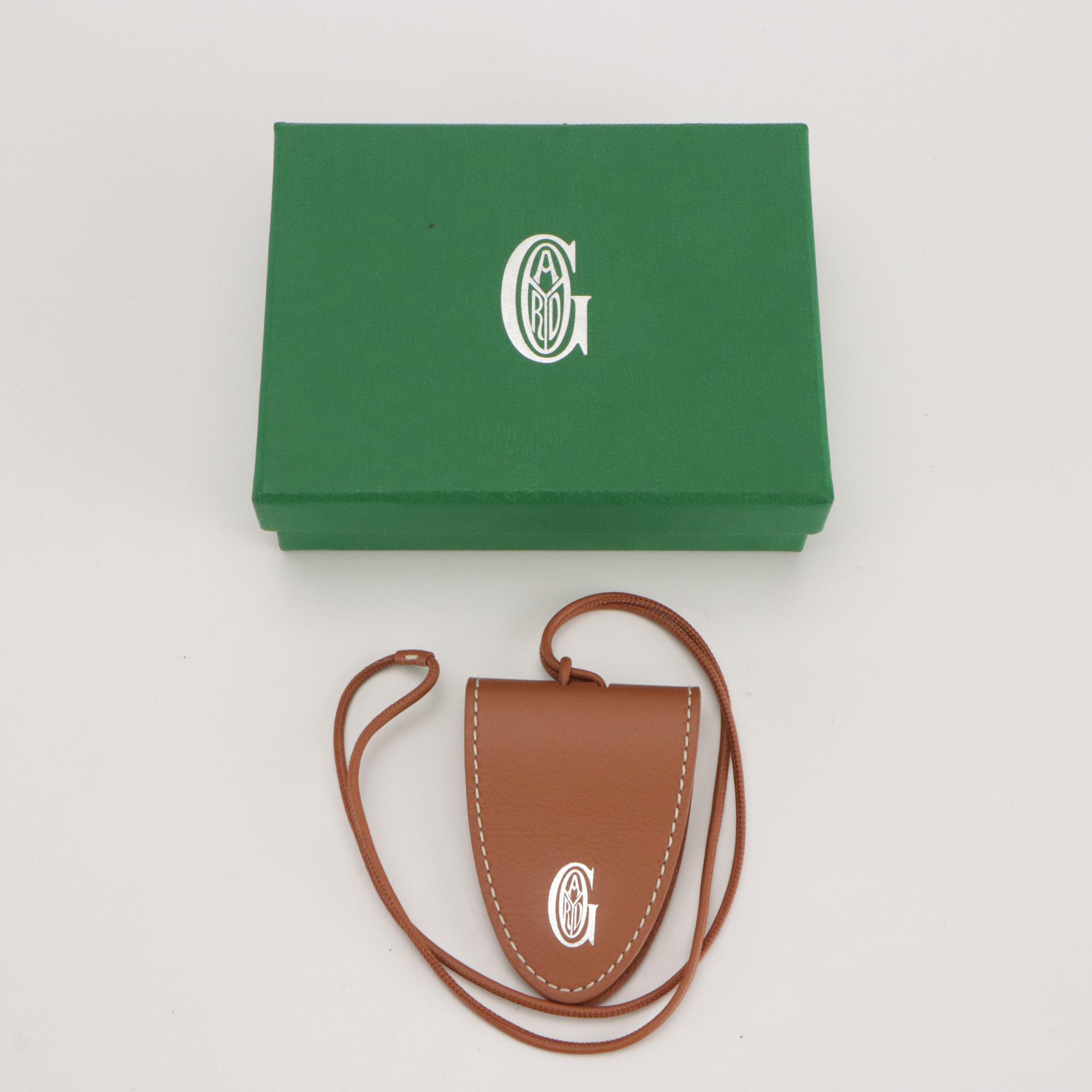 Goyard Croc Universel Magnetic Bag Clip in Tan Calfskin Leather with Gift Box