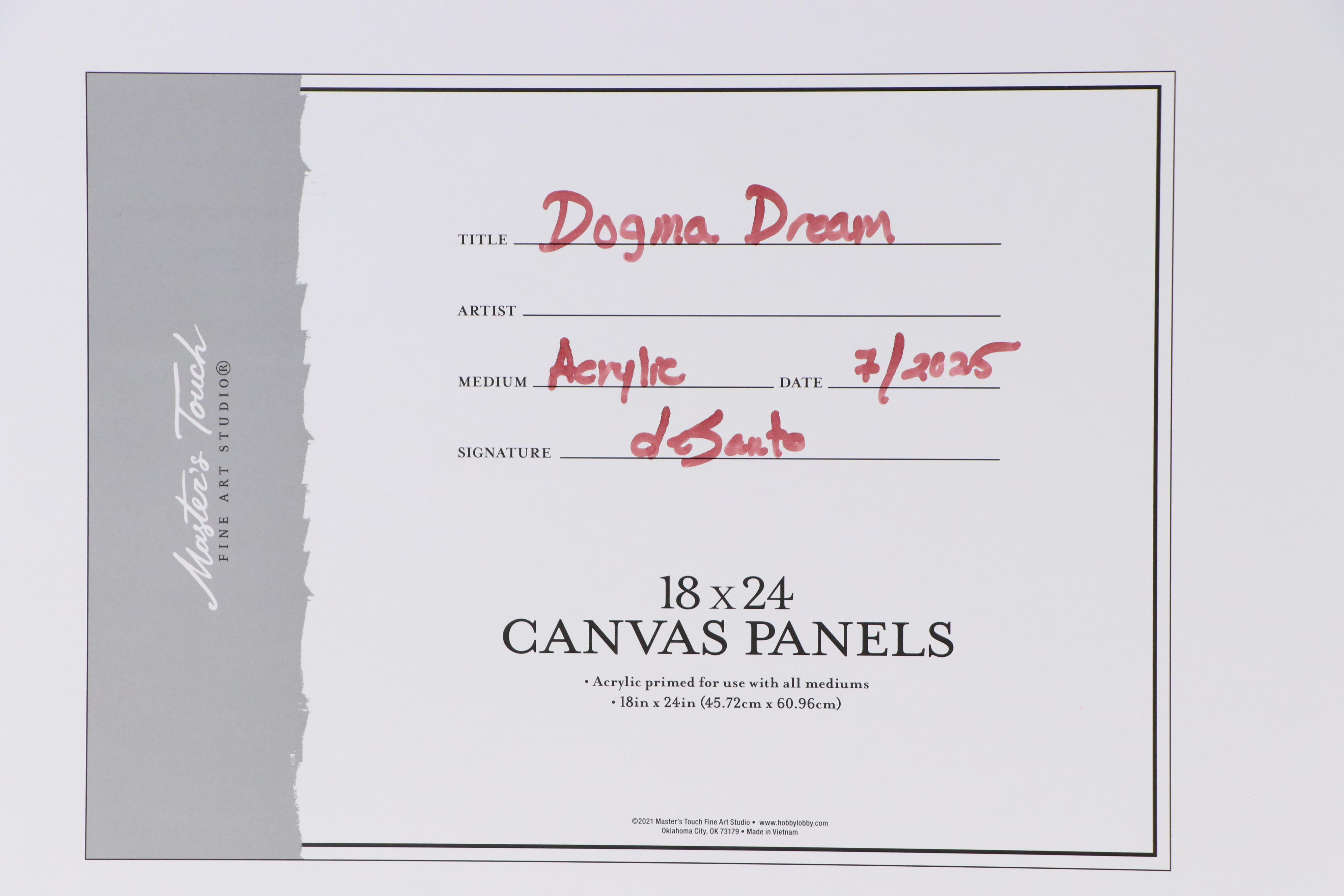 deSanto Stylized Acrylic Painting of a Dog "Dogma Dream," 2025