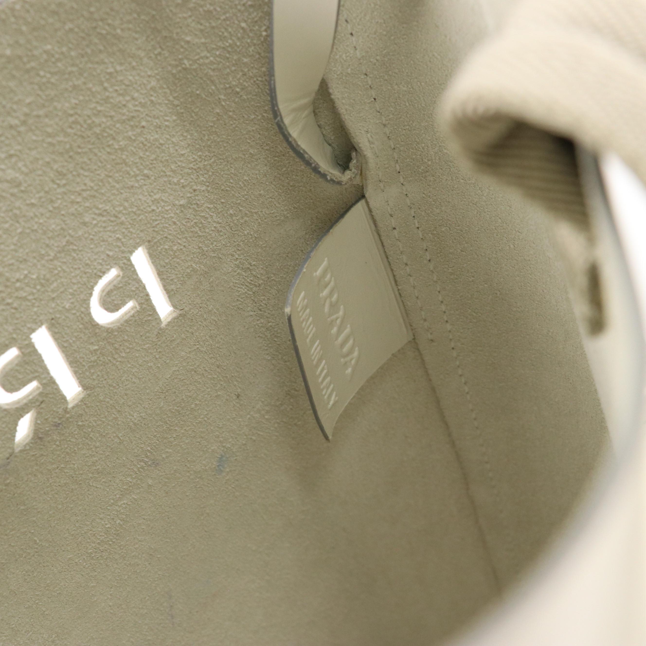 Prada Laser-Cut Smooth Leather Tote with Flap Pouch