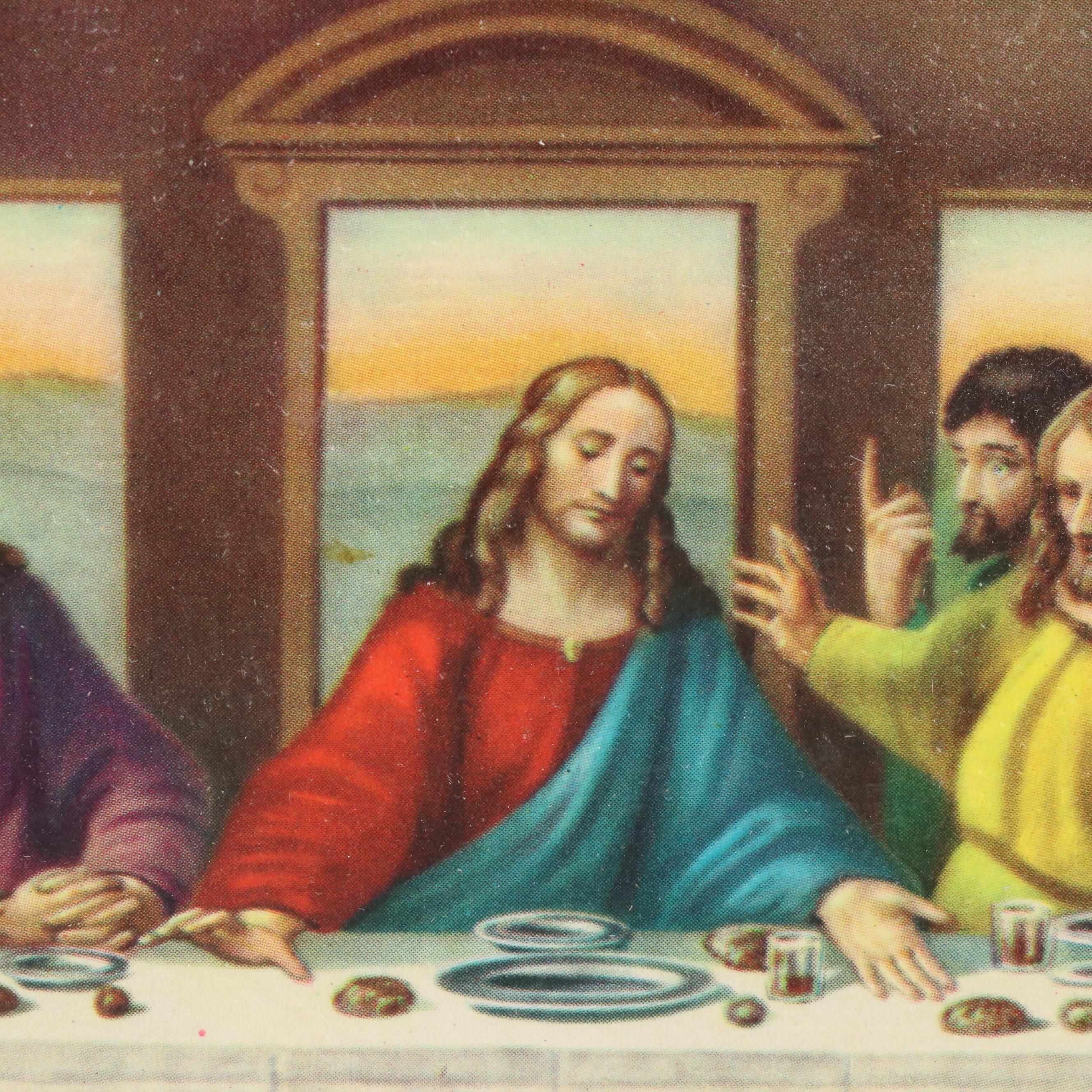 After Leonardo da Vinci Textured Offset Lithograph "The Last Supper"