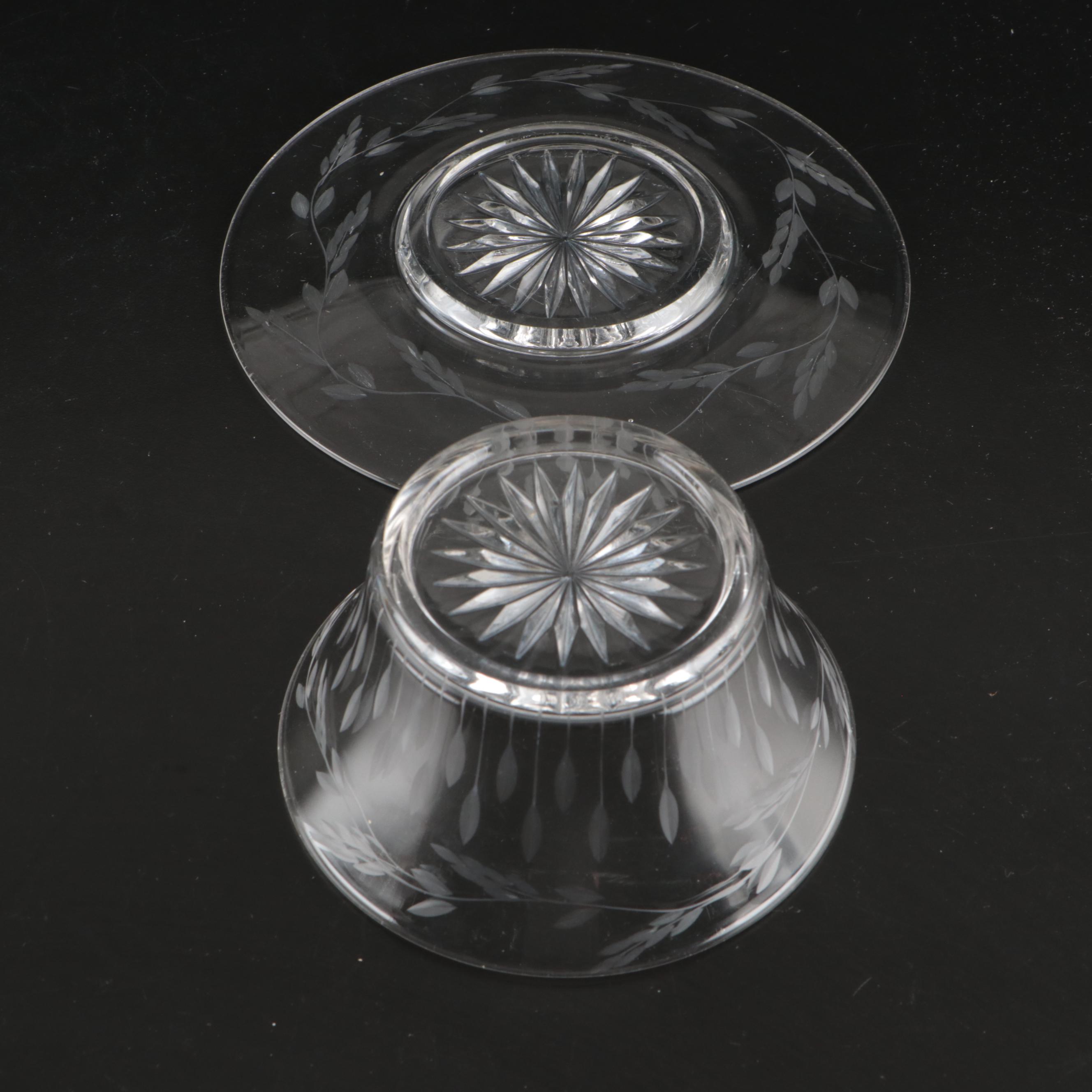 Duncan & Miller "Sandwich Clear" and Other Glass Serving Pieces, 20th Century