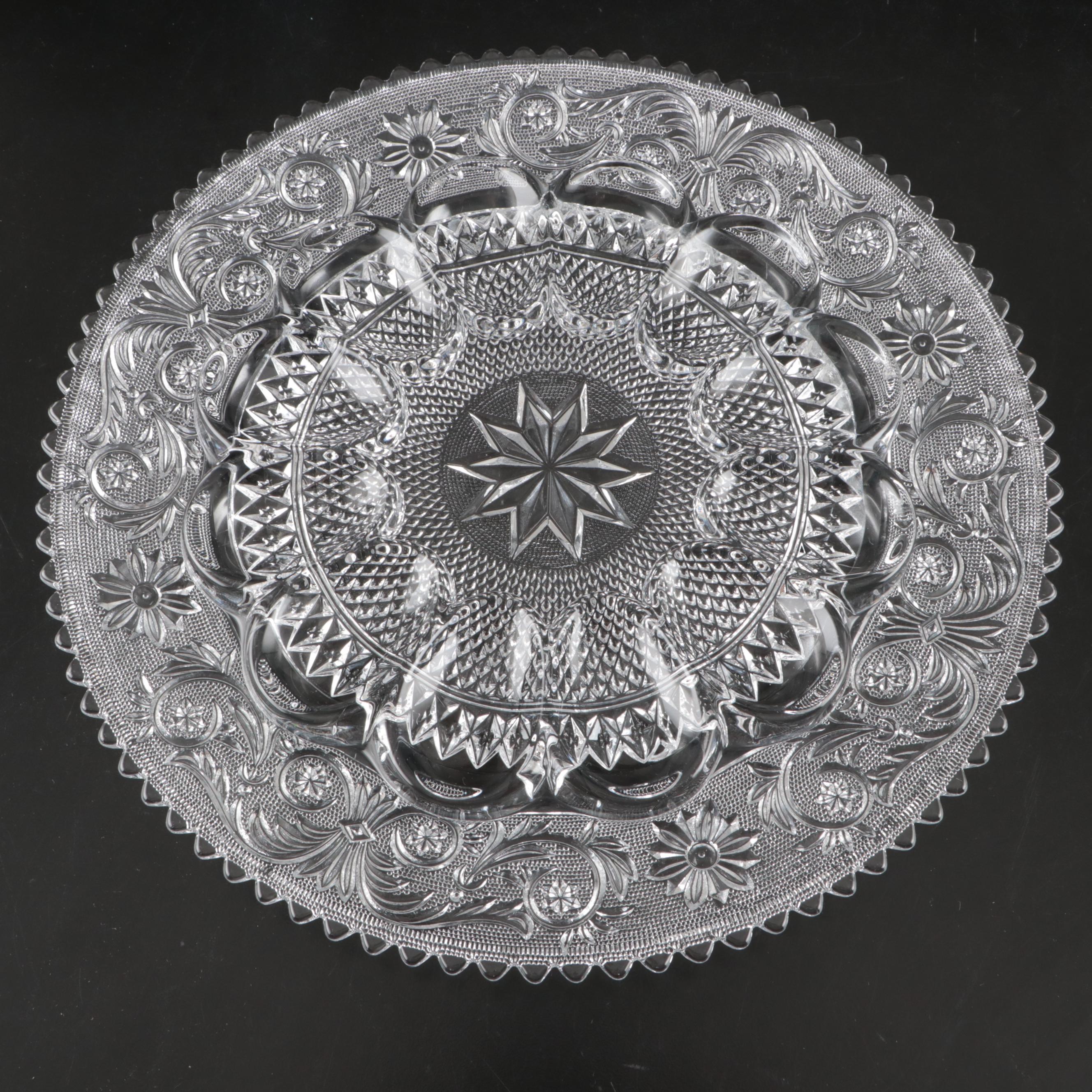 Duncan & Miller "Sandwich Clear" and Other Glass Serving Pieces, 20th Century