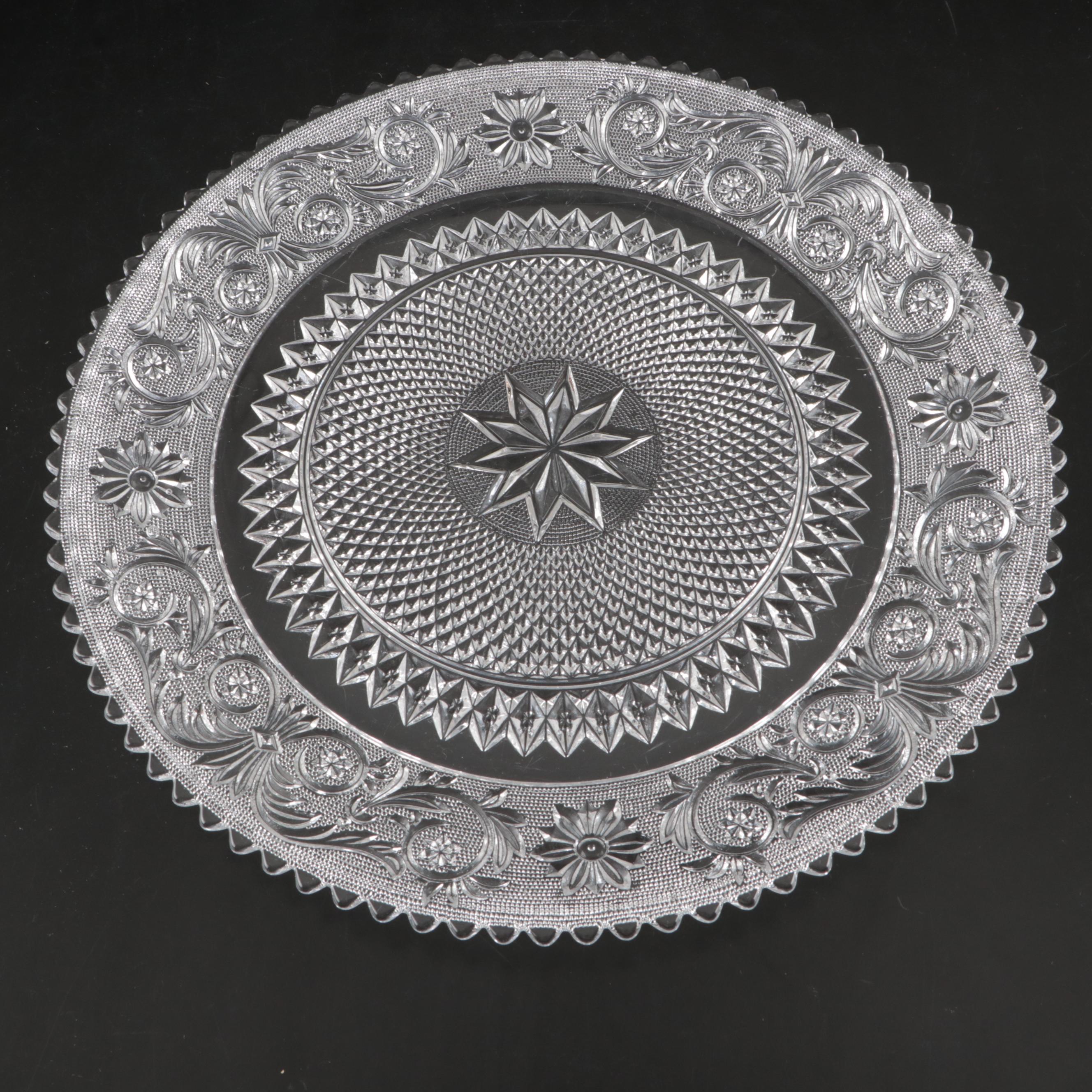 Duncan & Miller "Sandwich Clear" and Other Glass Serving Pieces, 20th Century