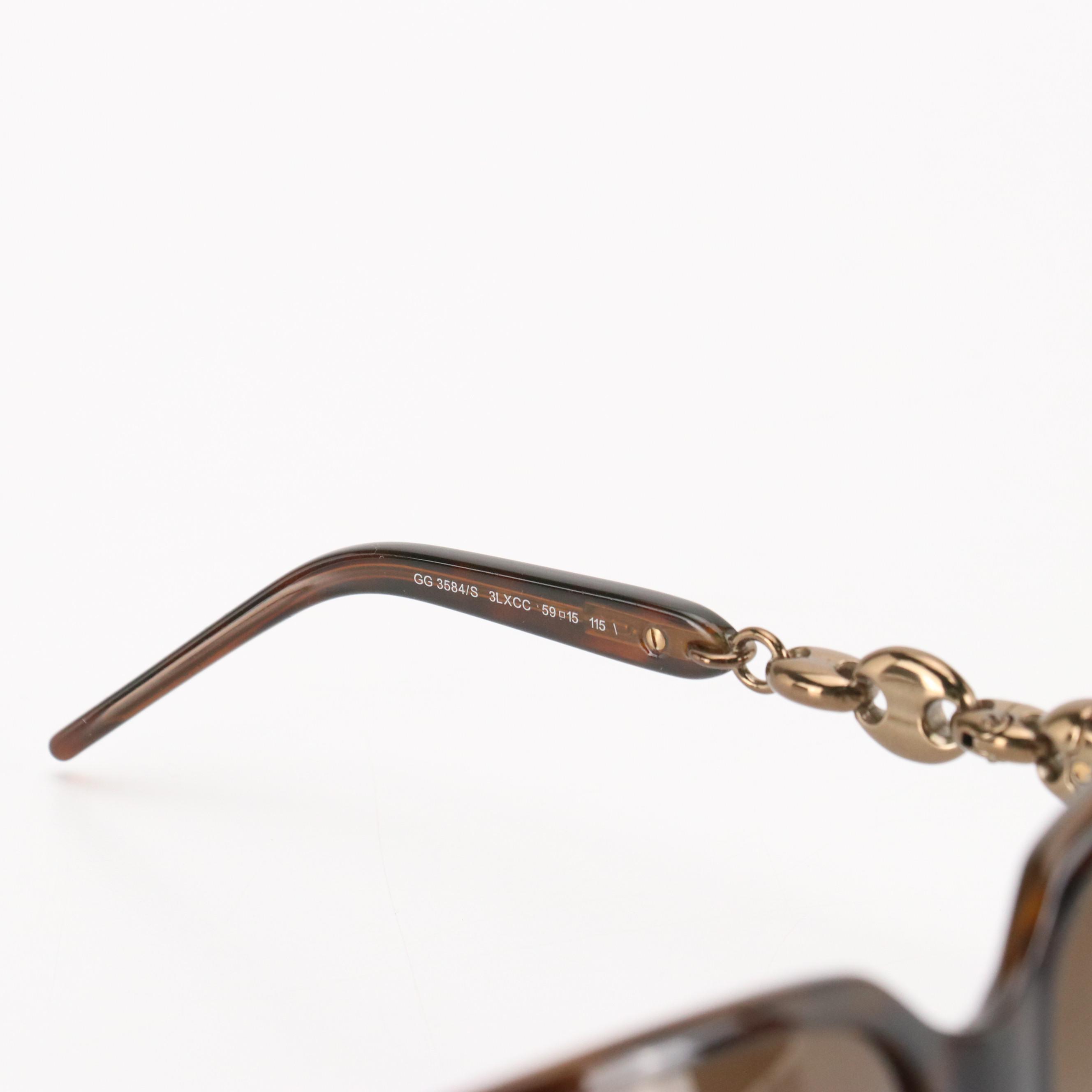 Gucci GG3584 Open Temple Oversized Square Sunglasses