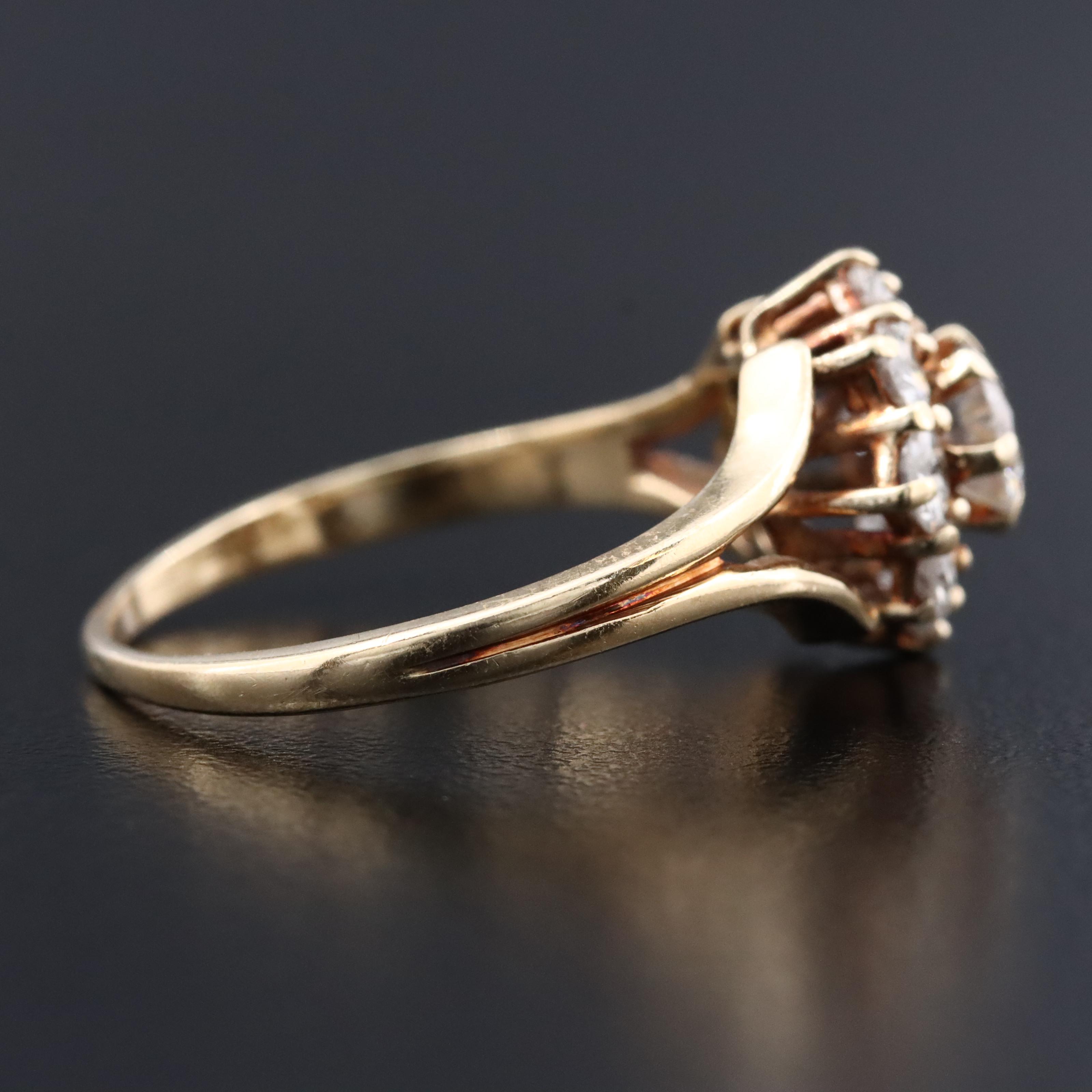 14K 1.26 CTW Diamond Cluster Ring