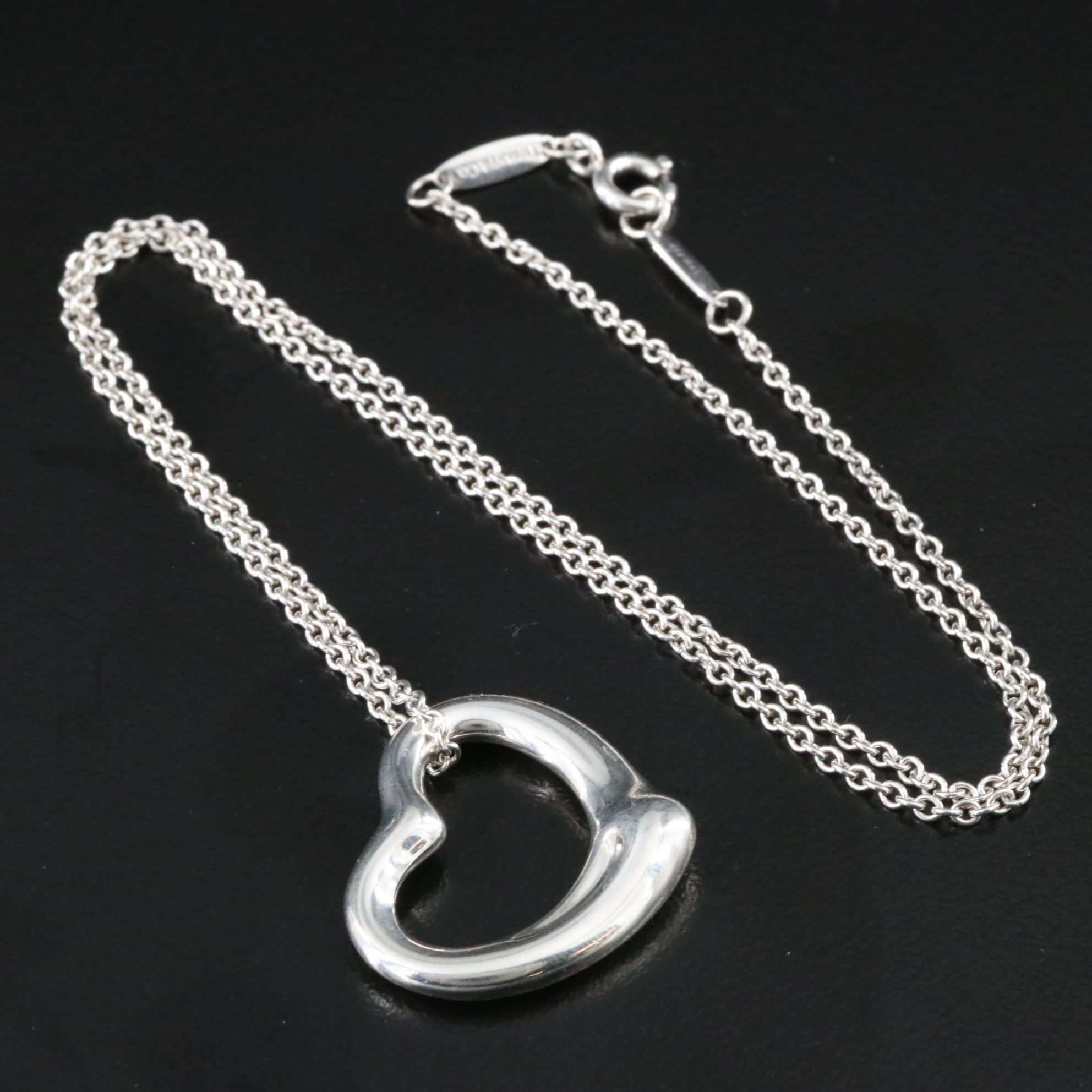 Elsa Peretti for Tiffany & Co. Sterling Open Heart Pendant Necklace