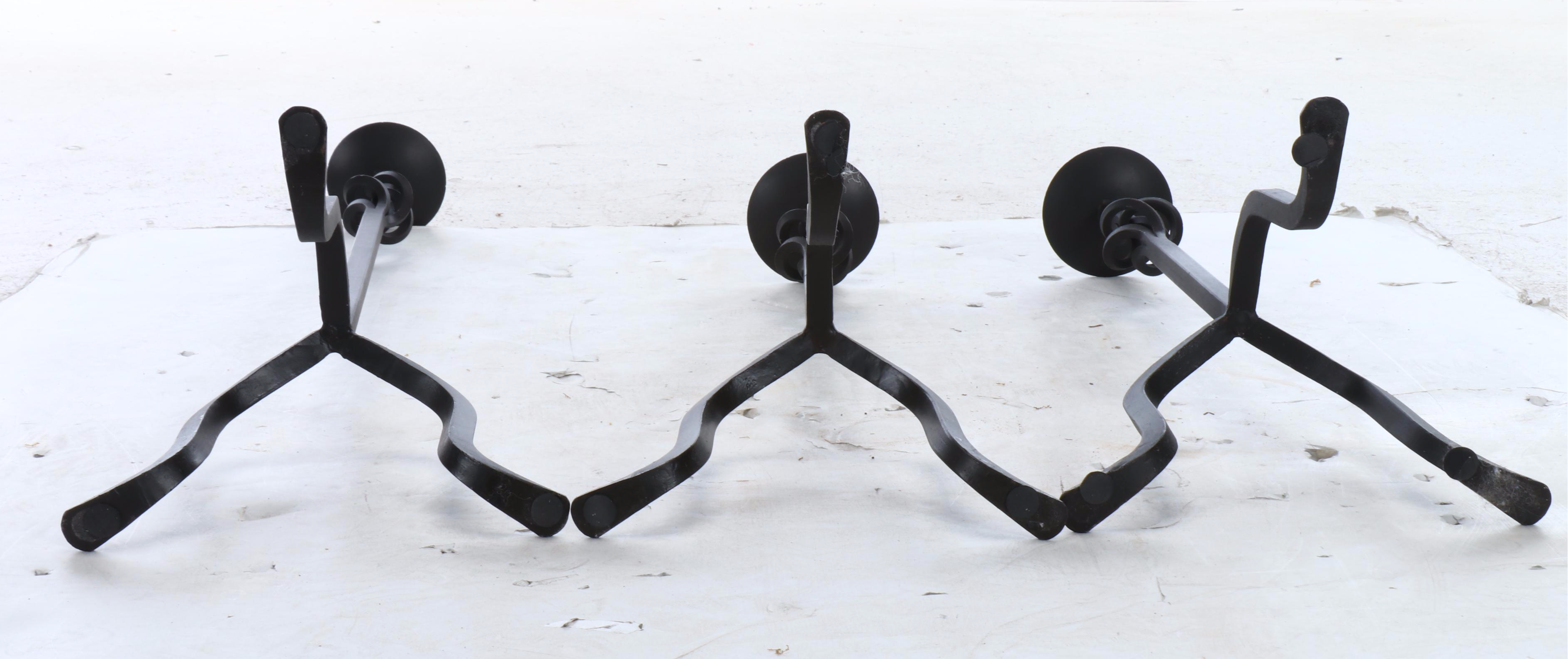Scrolled Metal Footed Floor Candle Holders