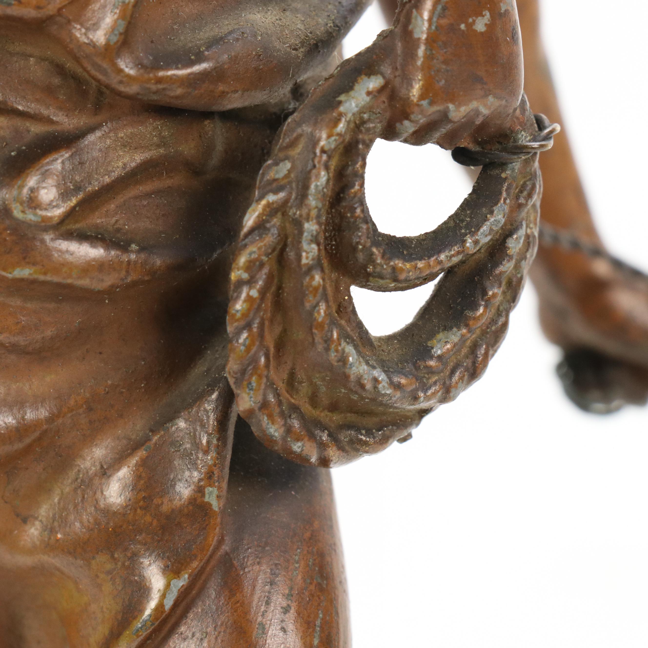 French School Painted Cast Spelter Sculpture "Le Secours," 20th C.