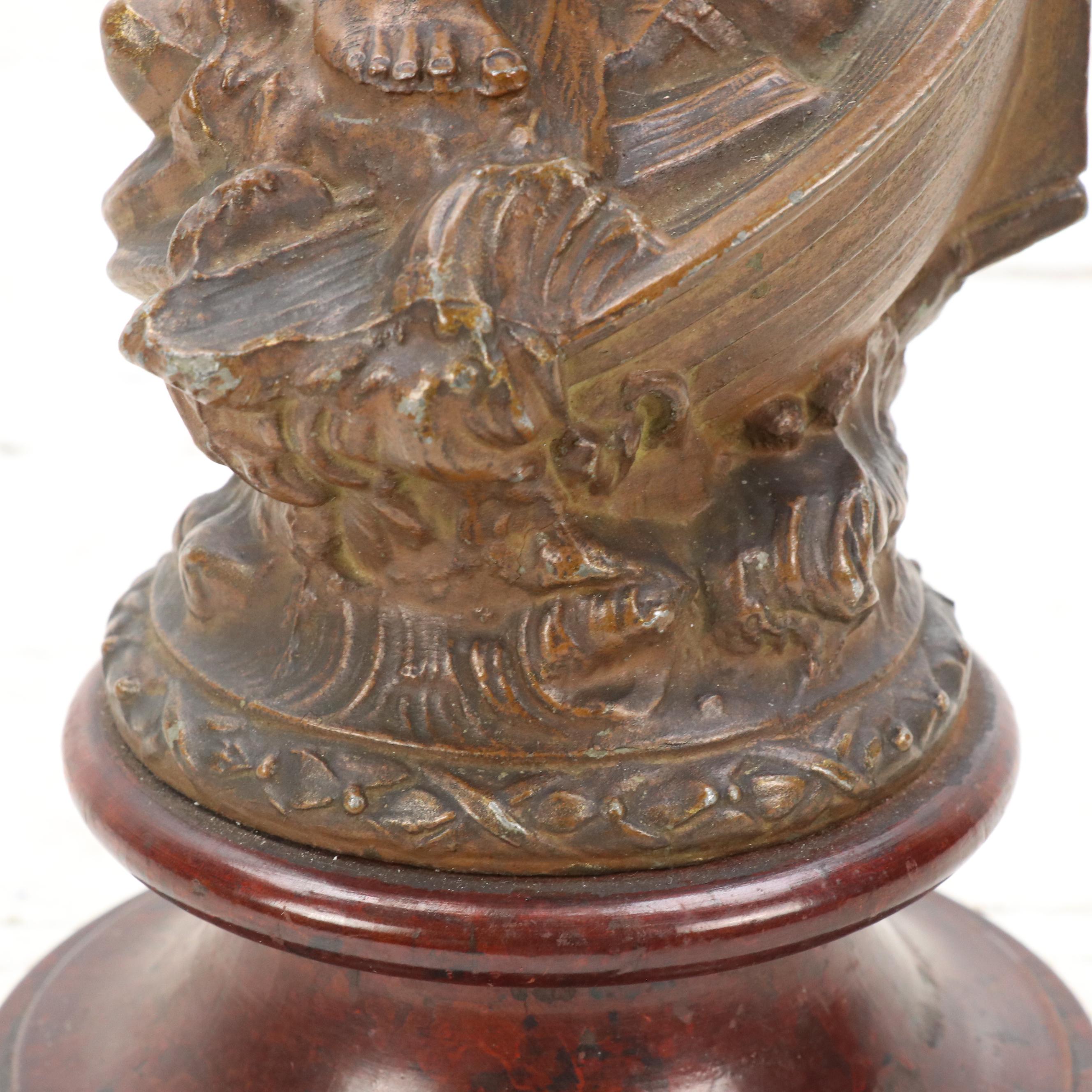 French School Painted Cast Spelter Sculpture "Le Secours," 20th C.