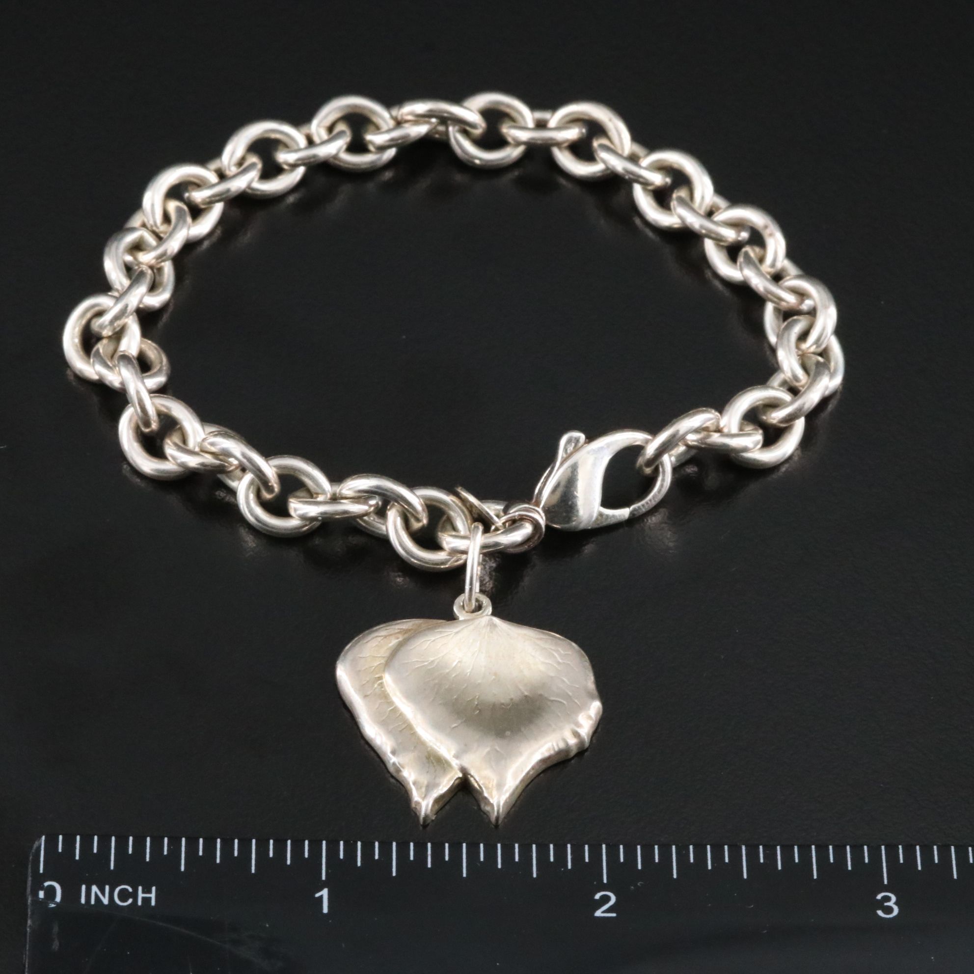 Tiffany & Co. Sterling Bracelet with Lancome Elite Rose Petal Charm