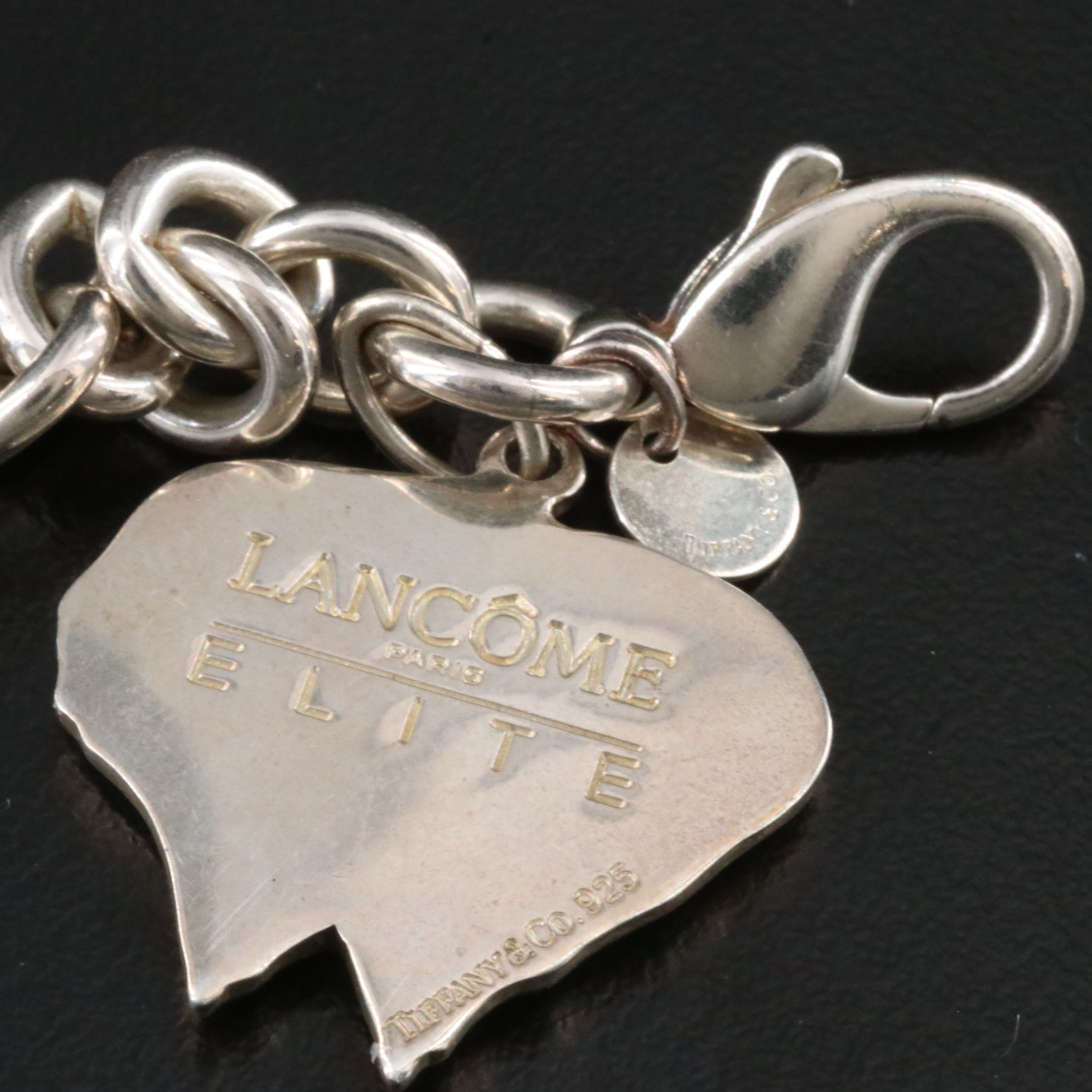 Tiffany & Co. Sterling Bracelet with Lancome Elite Rose Petal Charm