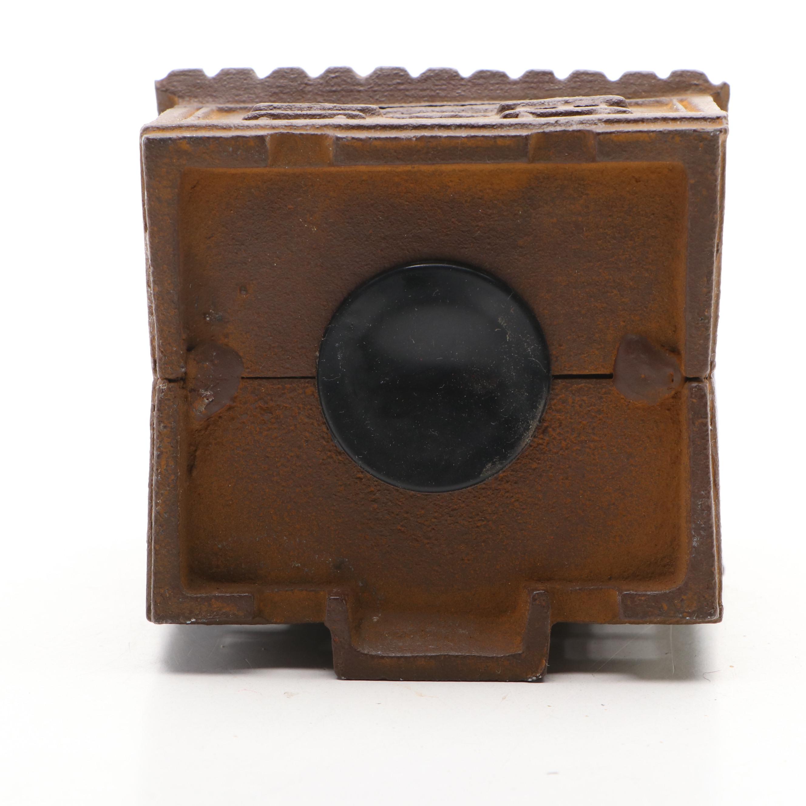 Cast Iron Colonial House Bank, Mid-20th Century