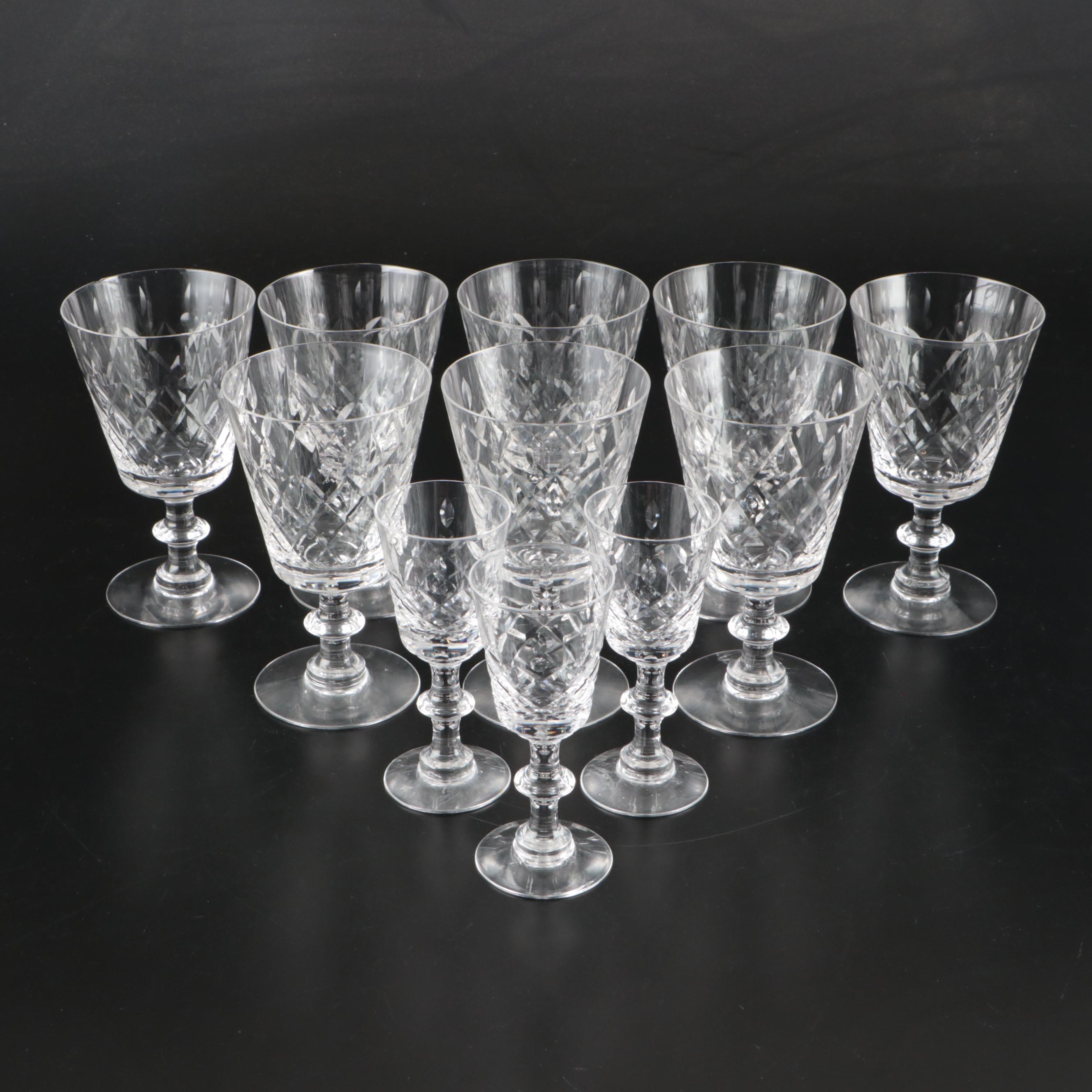 Heisey "Maryland" Crystal Water Goblets and Cordial Glasses, Mid-20th C.