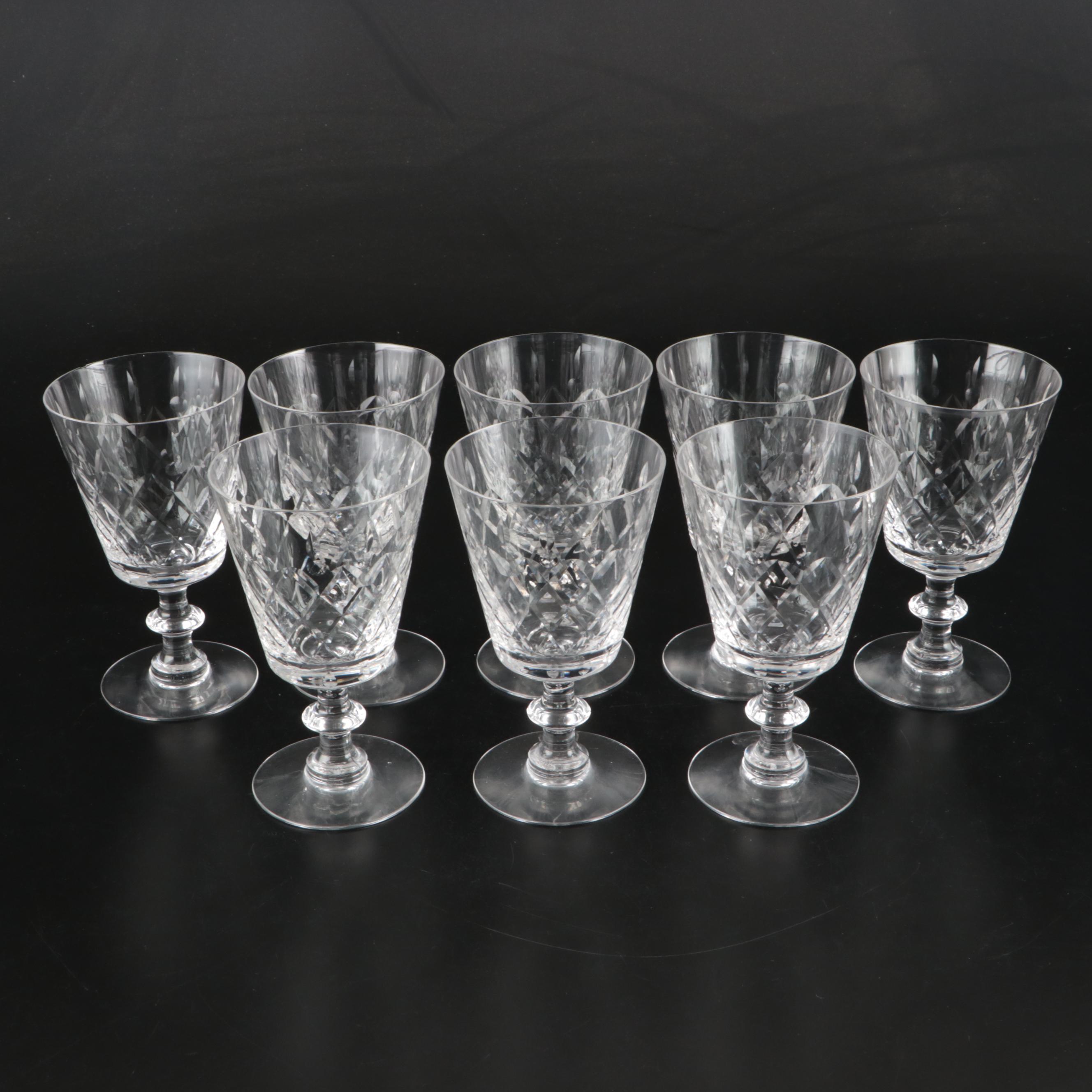 Heisey "Maryland" Crystal Water Goblets and Cordial Glasses, Mid-20th C.