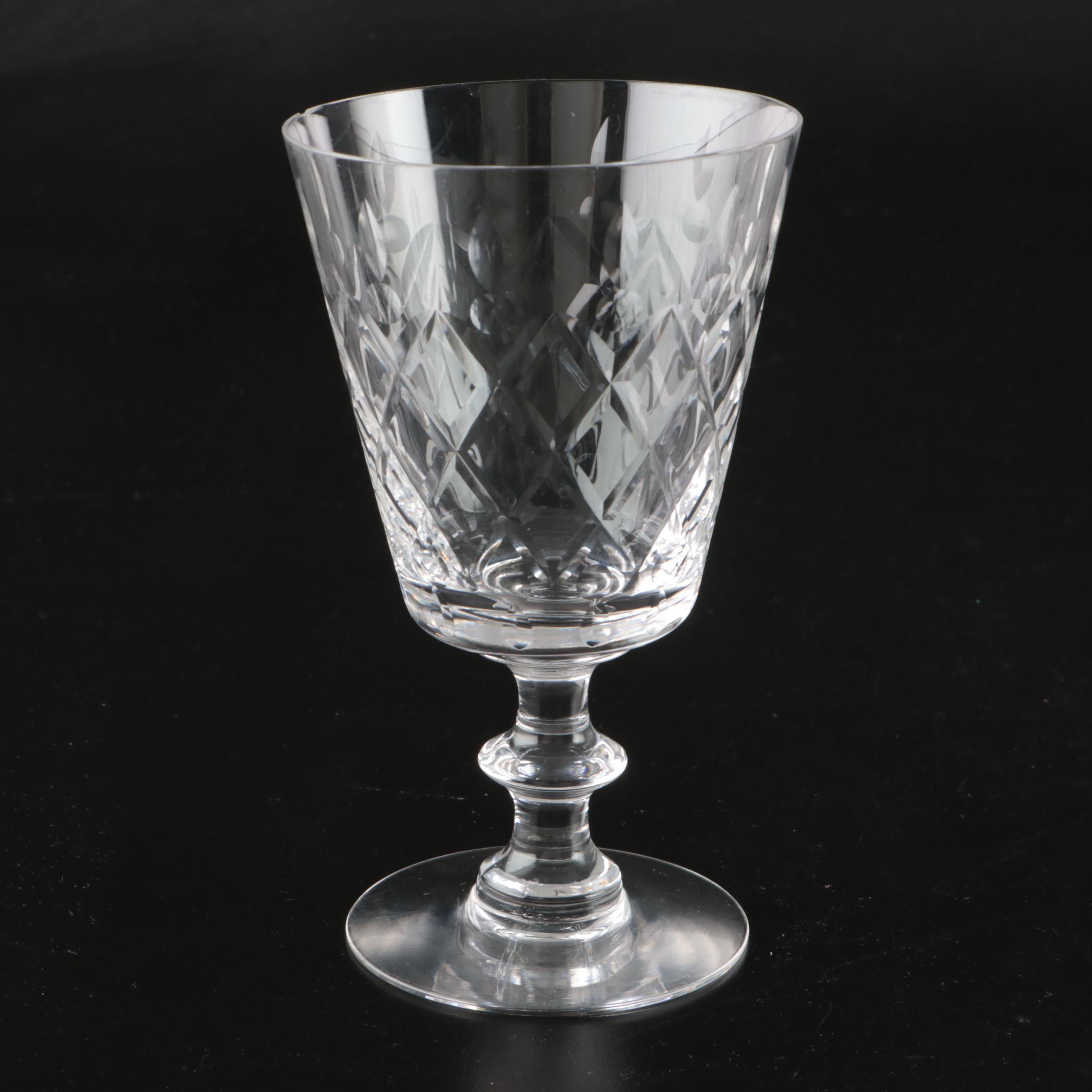 Heisey "Maryland" Crystal Water Goblets and Cordial Glasses, Mid-20th C.