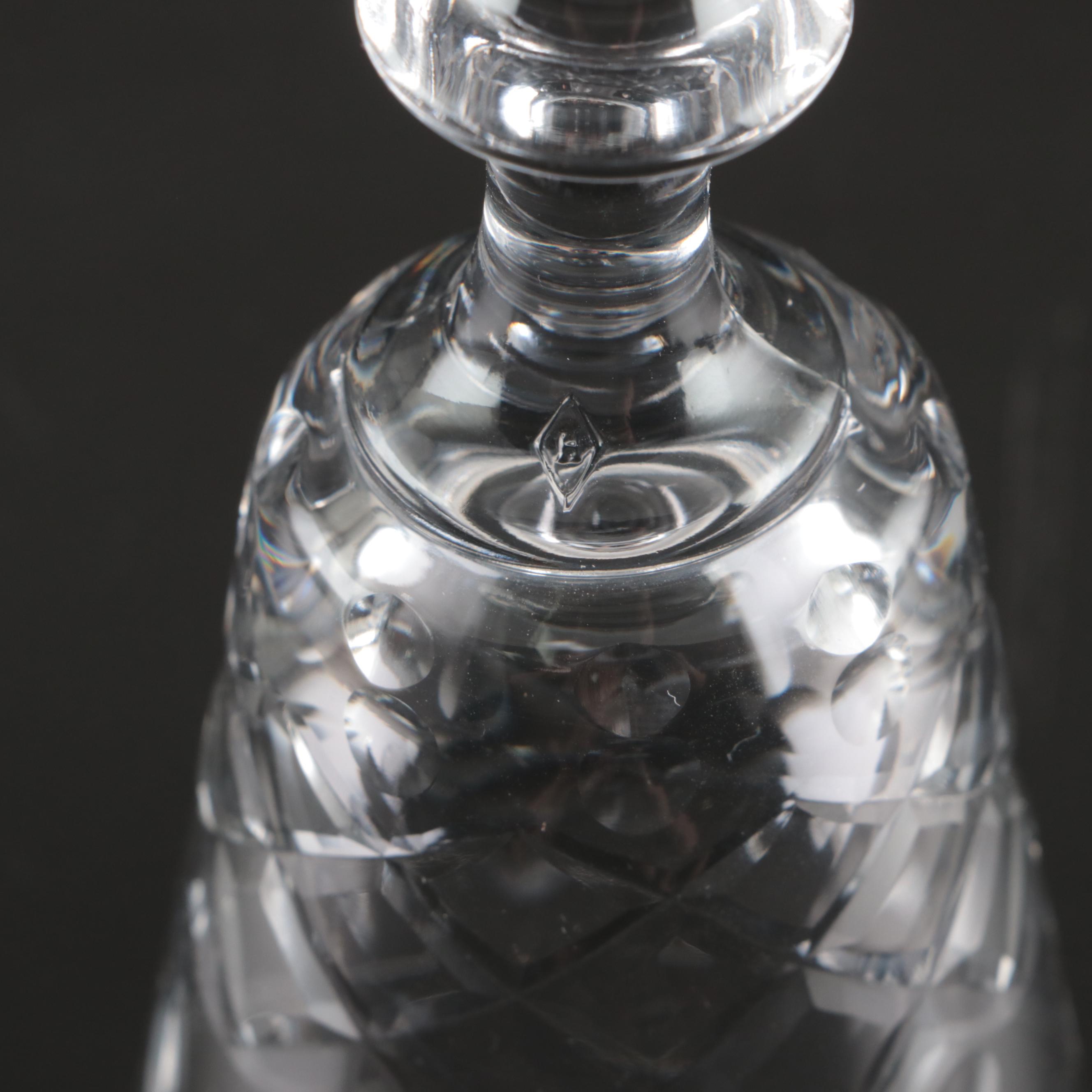 Heisey "Maryland" Crystal Water Goblets and Cordial Glasses, Mid-20th C.