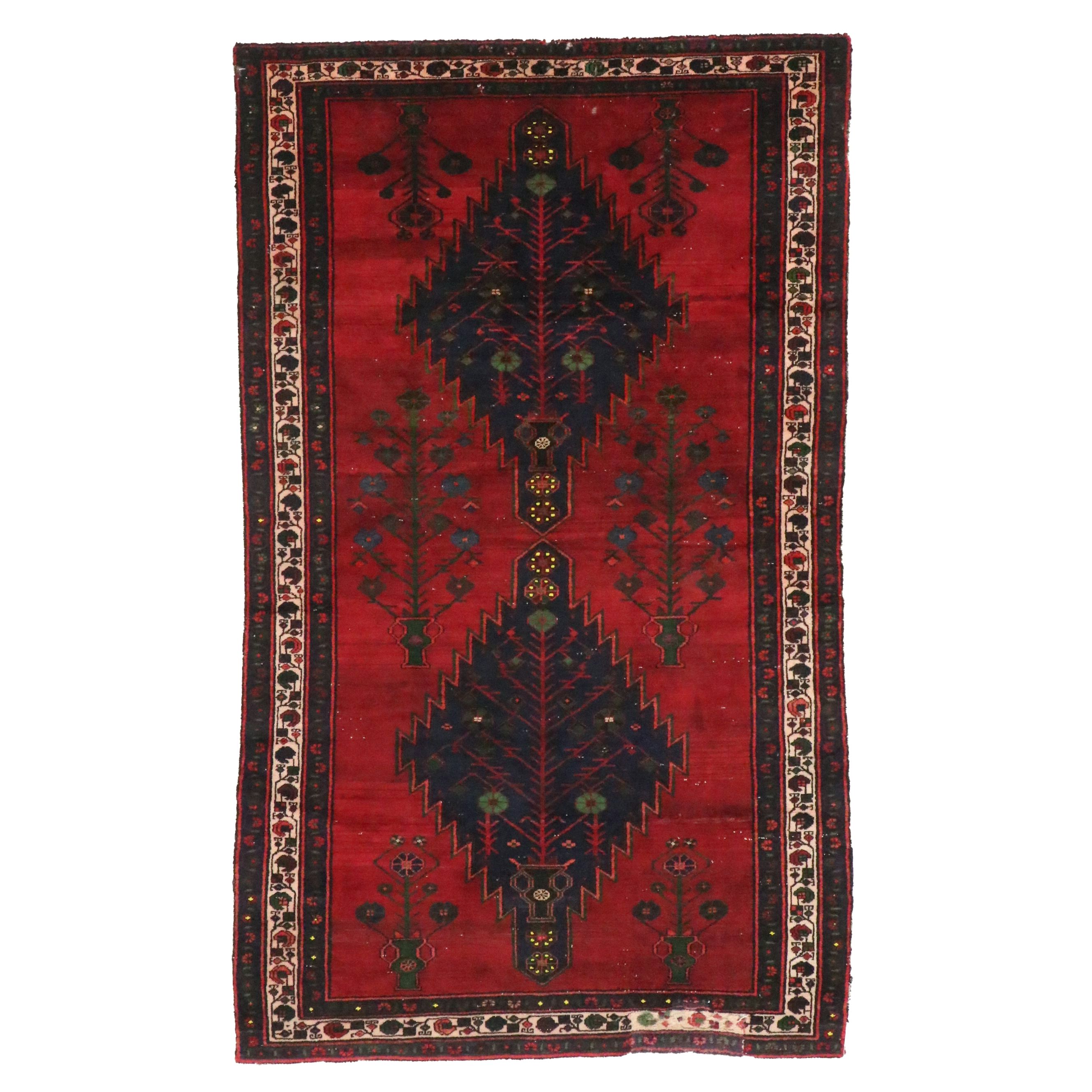 5'2 x 8'7 Hand-Knotted Persian Hamadan Area Rug