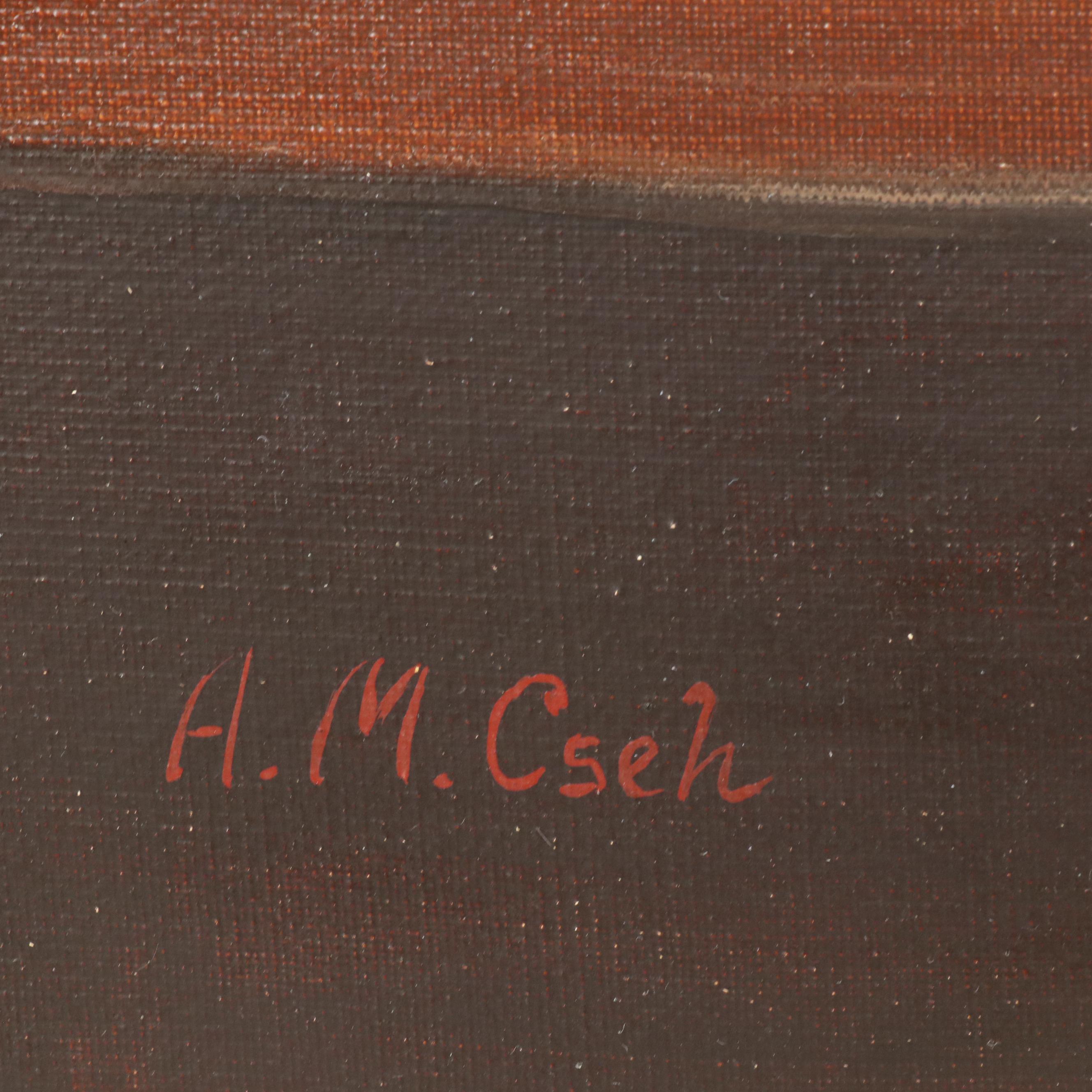 H.M. Csek Still Life Oil Painting of Autumnal Harvest