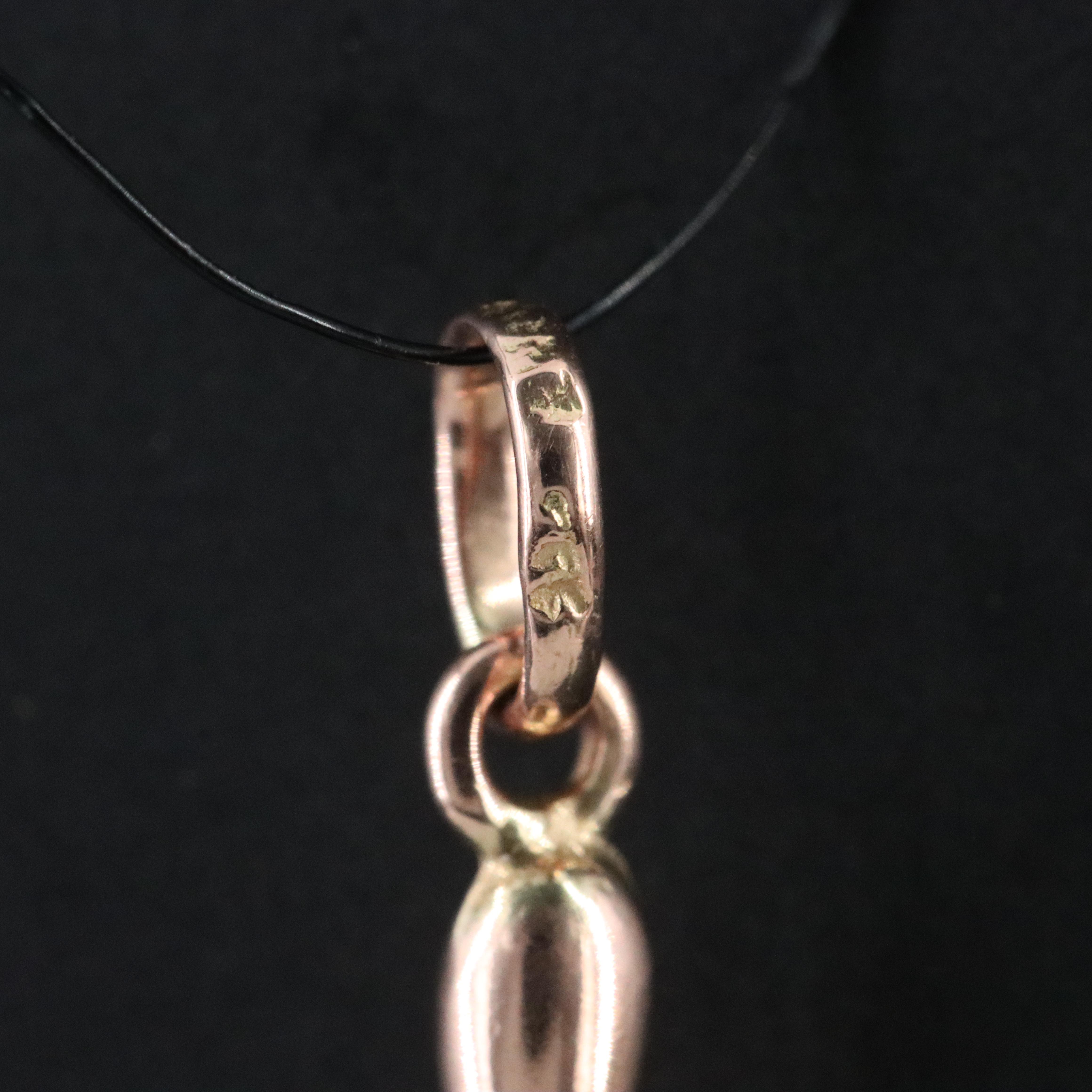 9K Rose Gold Cornicello Charm Pendant