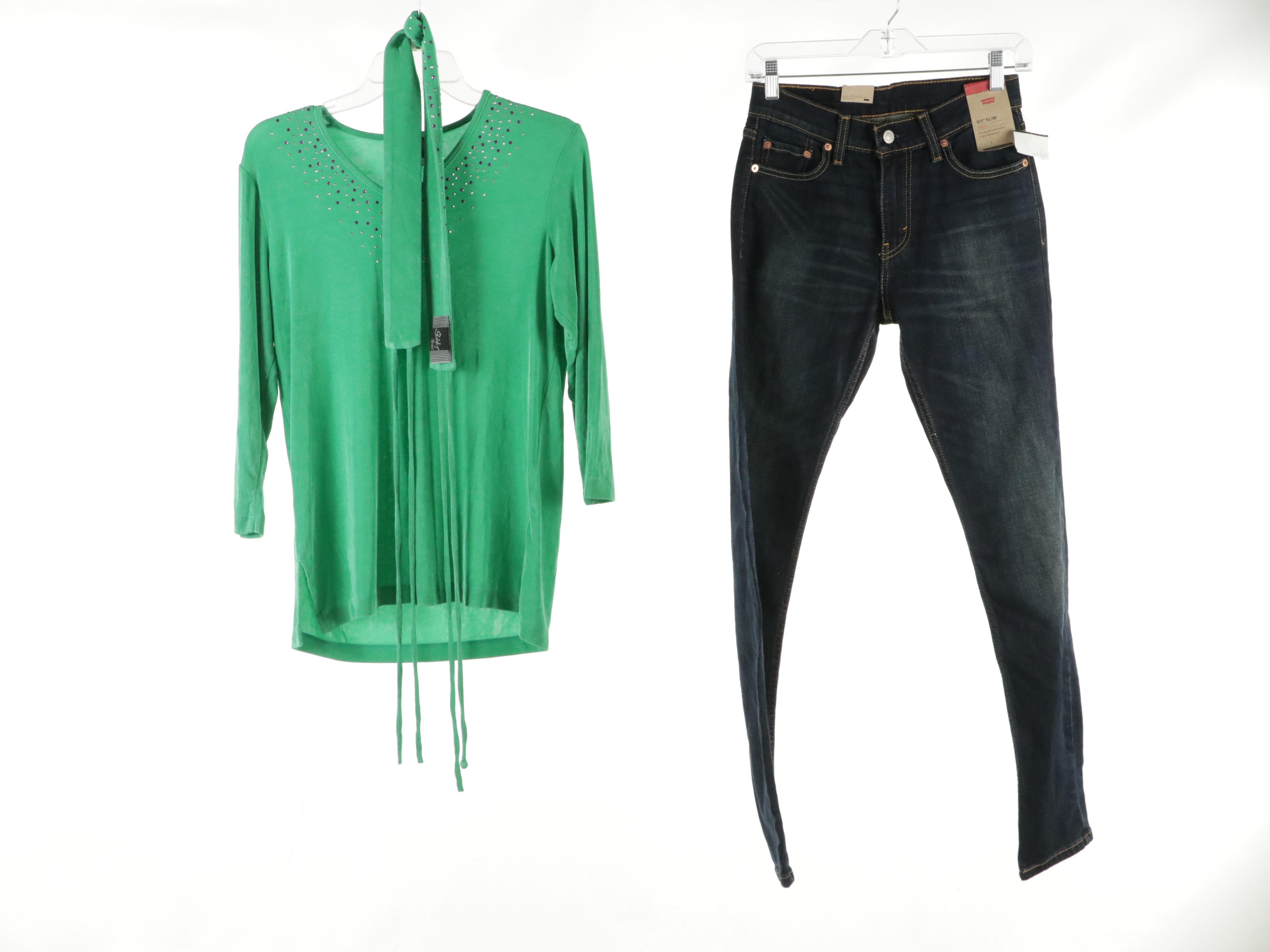 Tahari Cashmere V-Neck Sweater, Levi's 511" Slim Jeans, Other Dresses & More