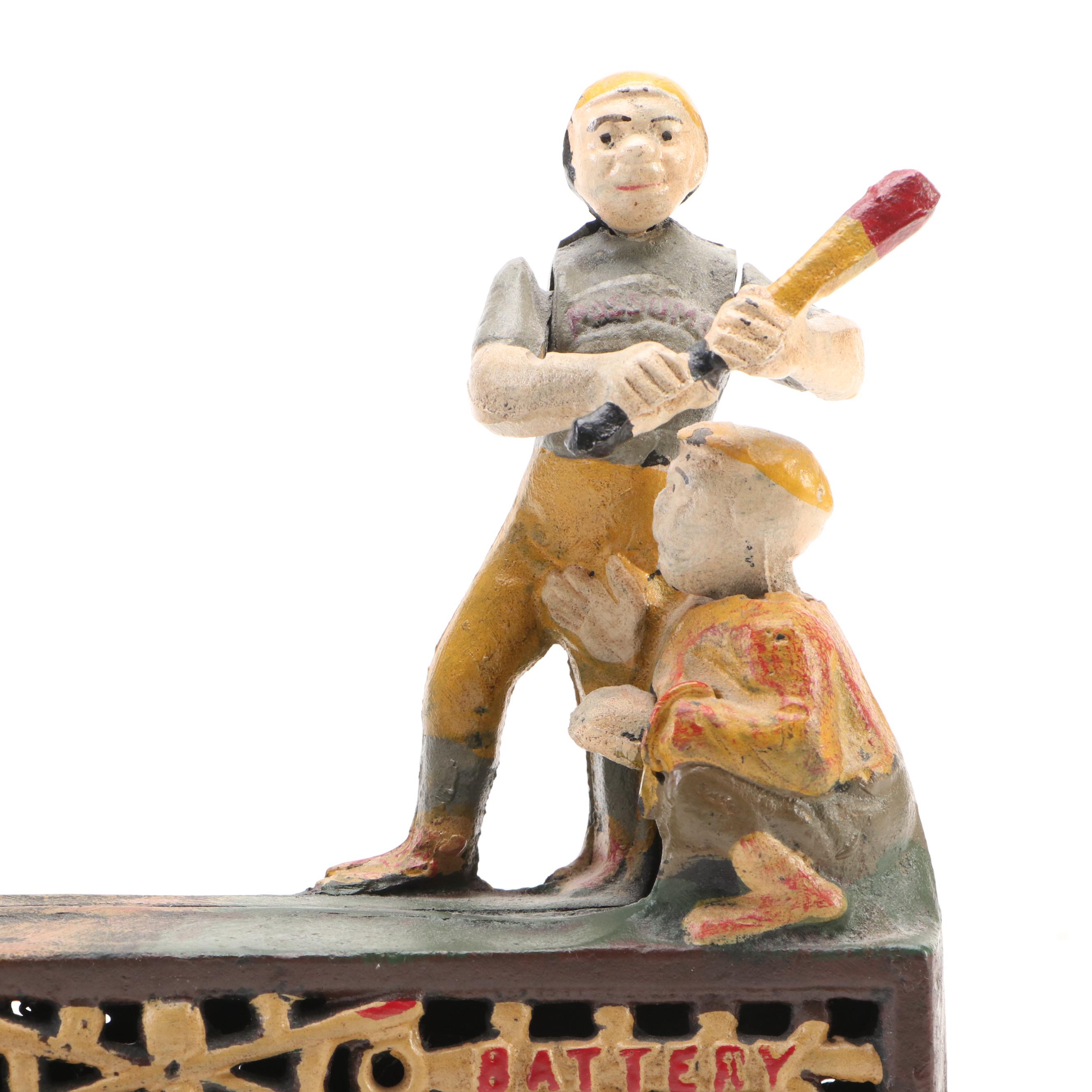 Cast Iron "Home Town Battery" Reproduction Mechanical Bank