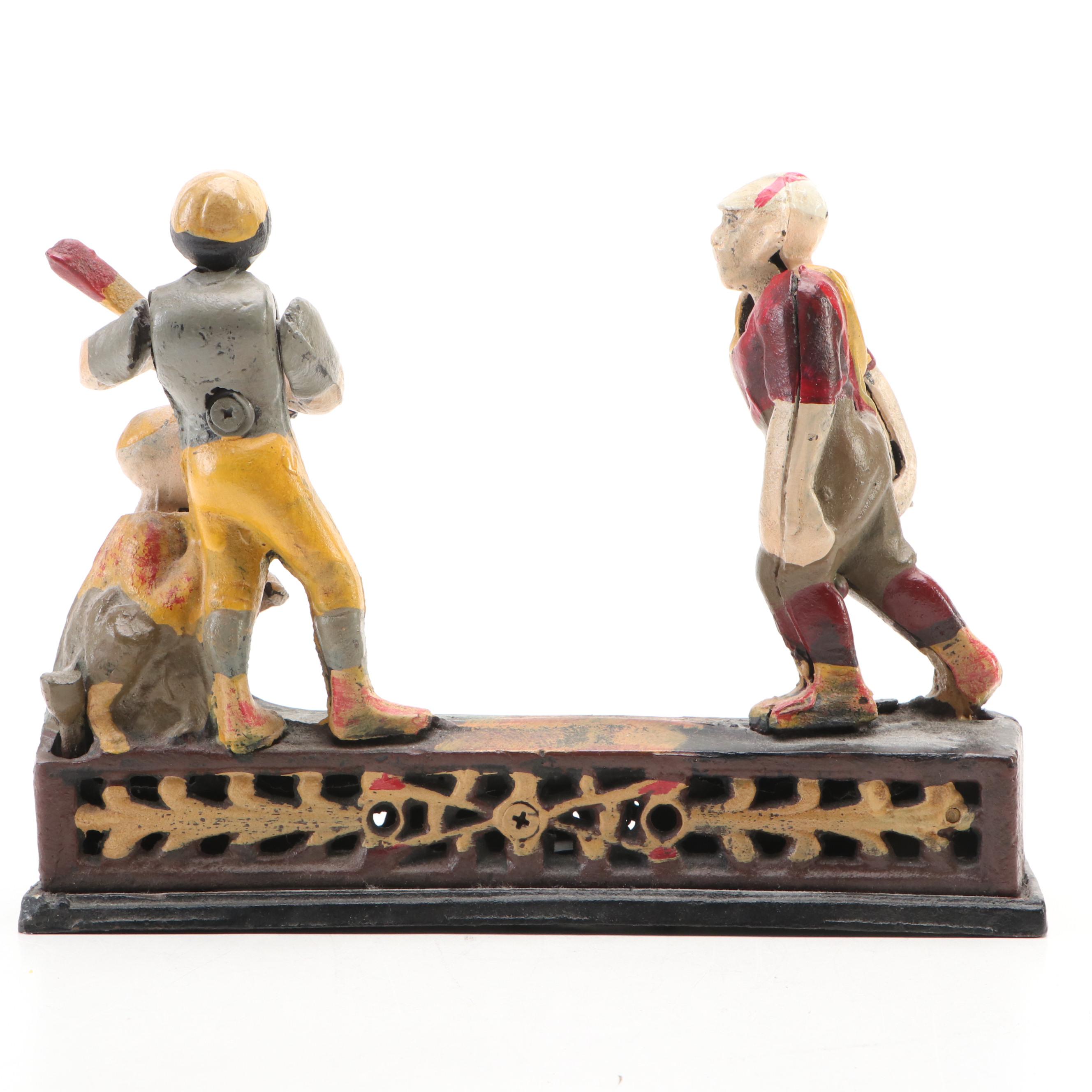 Cast Iron "Home Town Battery" Reproduction Mechanical Bank