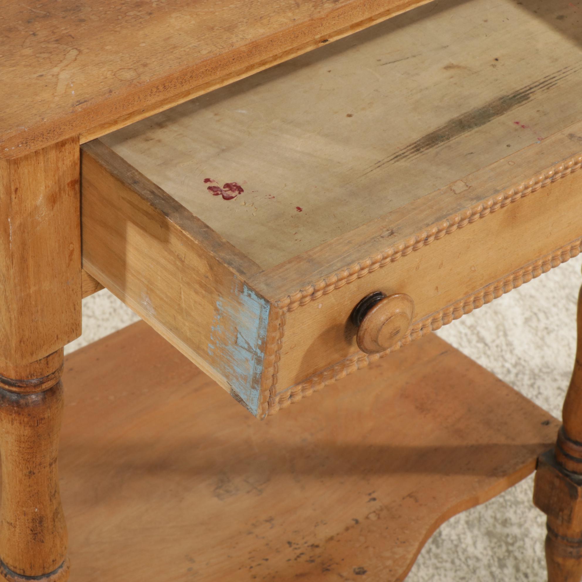 American Primitive Walnut Washstand, Early  20th Century